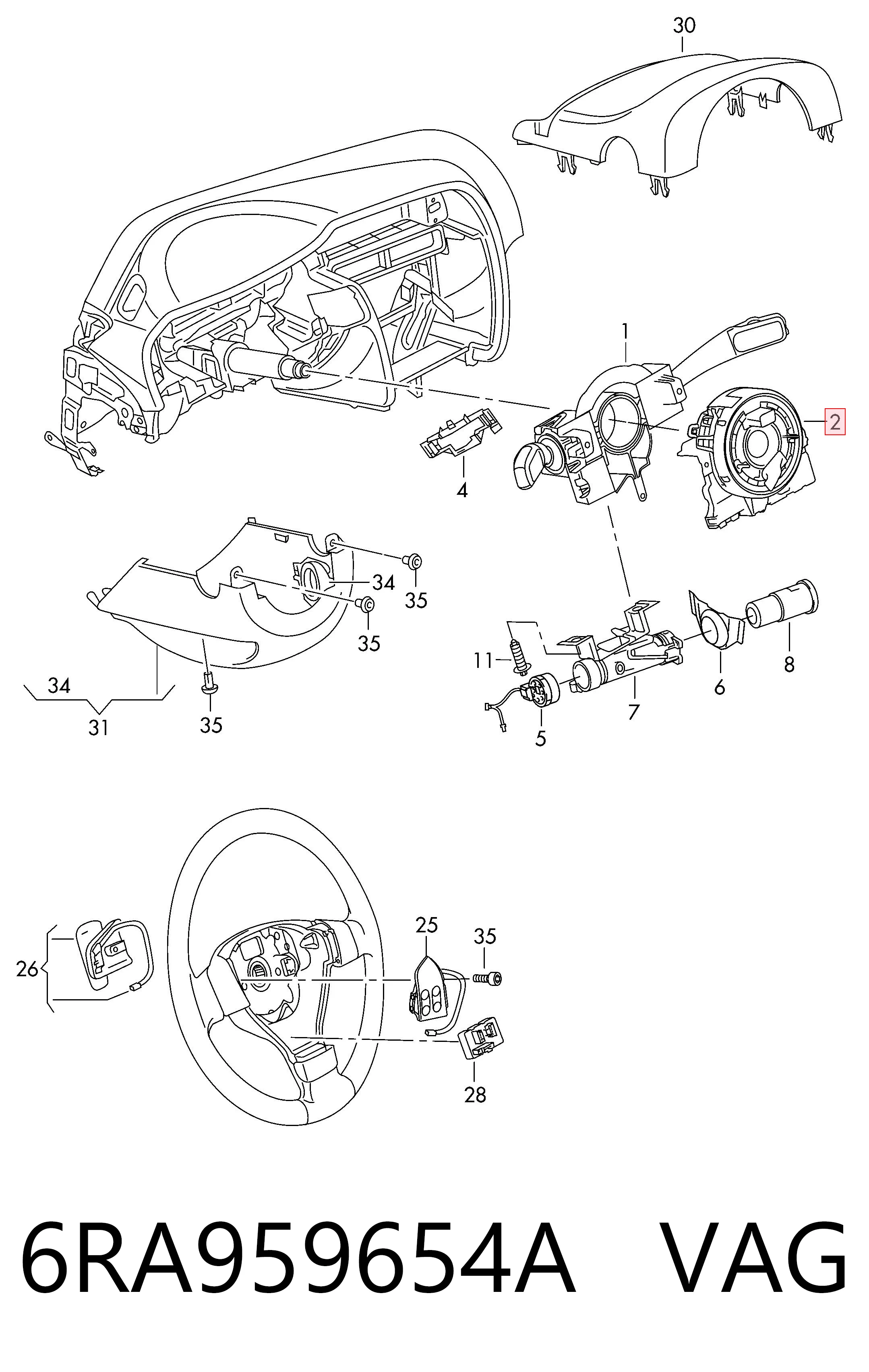 6RA959654A VAG Anillo de AIRBAG 