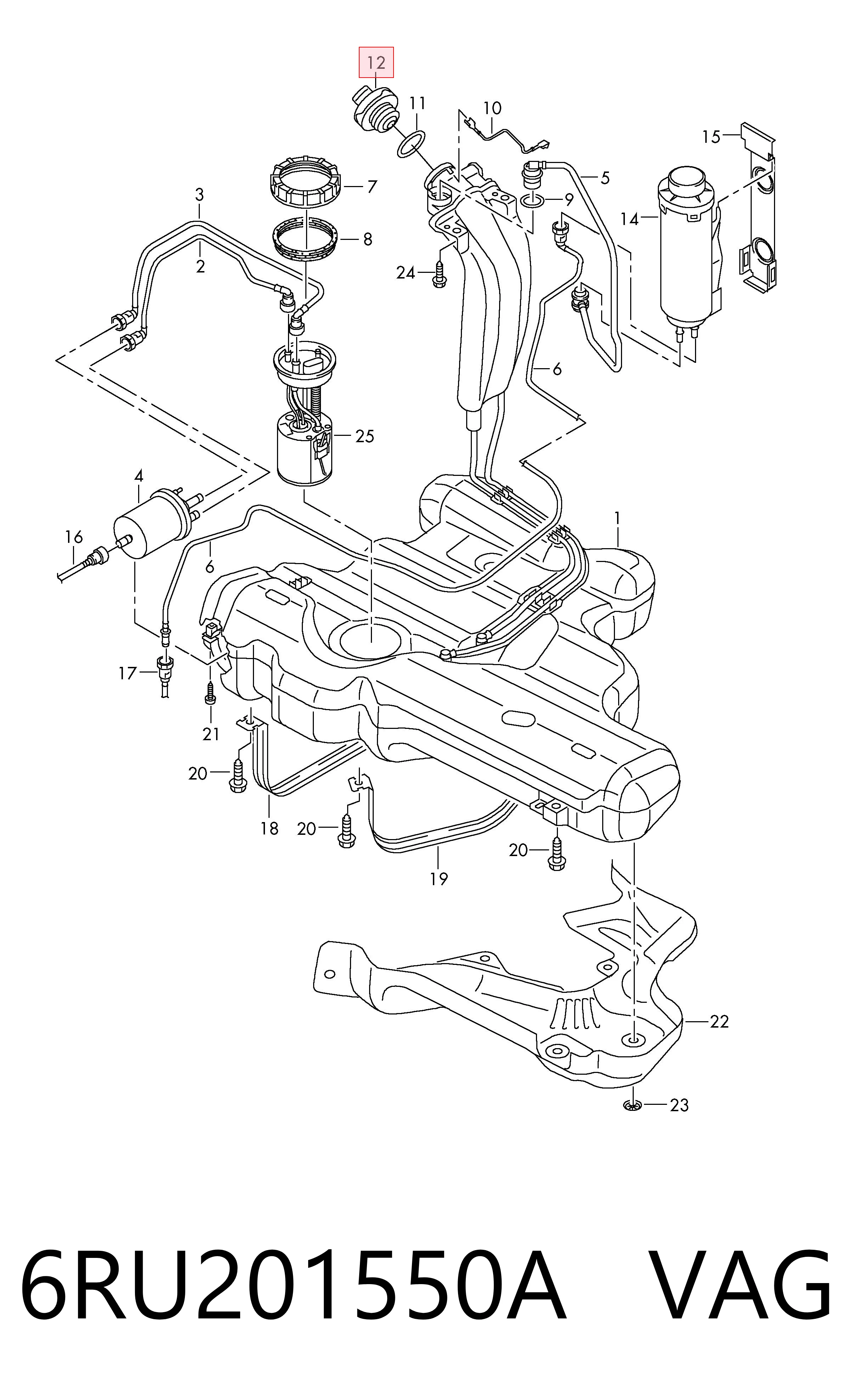 6RU201550A VAG Tapa tanque combustible