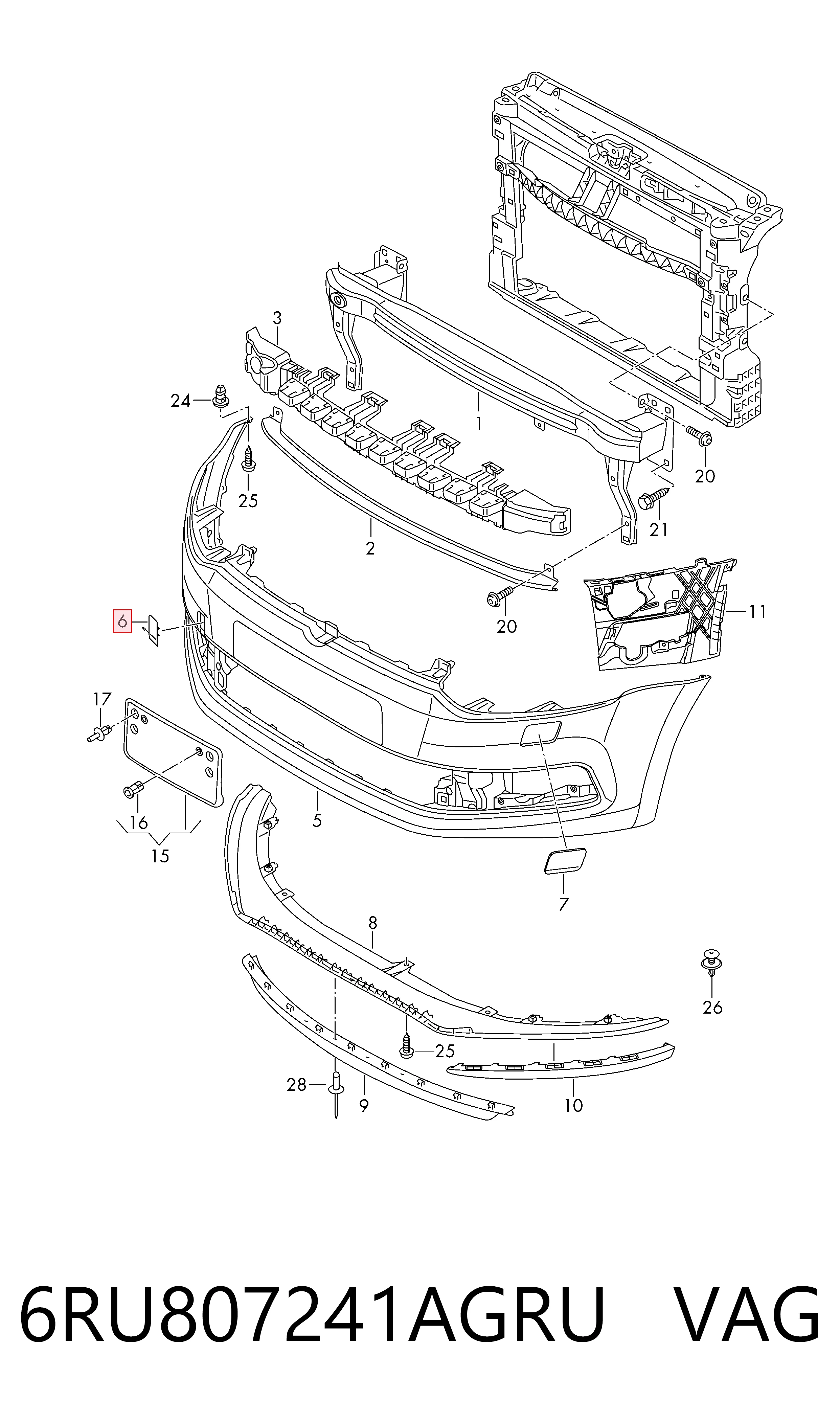 Comprar Tapa del gancho de remolque del parachoques delantero Volkswagen Polo V 602, 604, 612, 614 a bajo precio