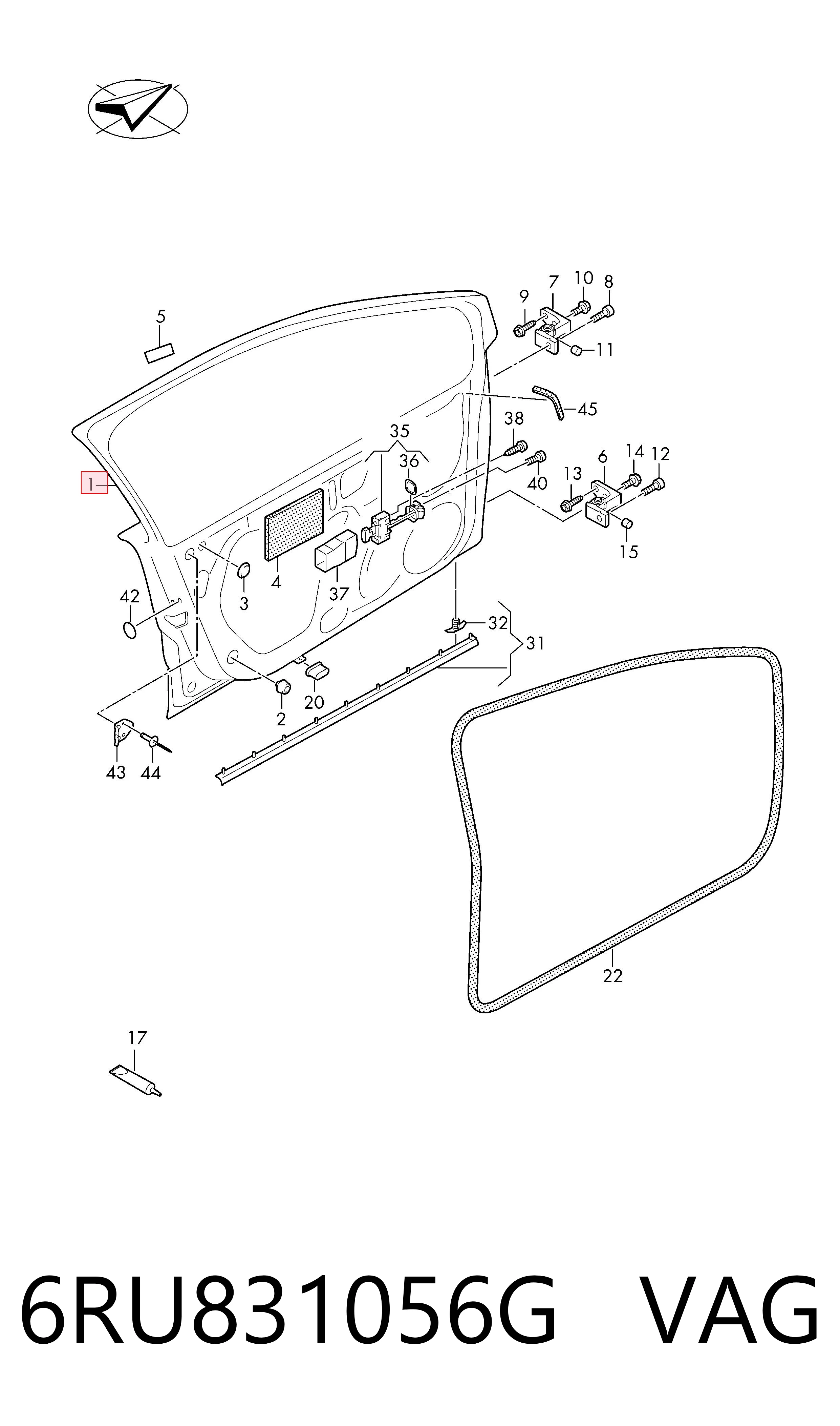 Puerta delantera derecha 6RU831056G VAG