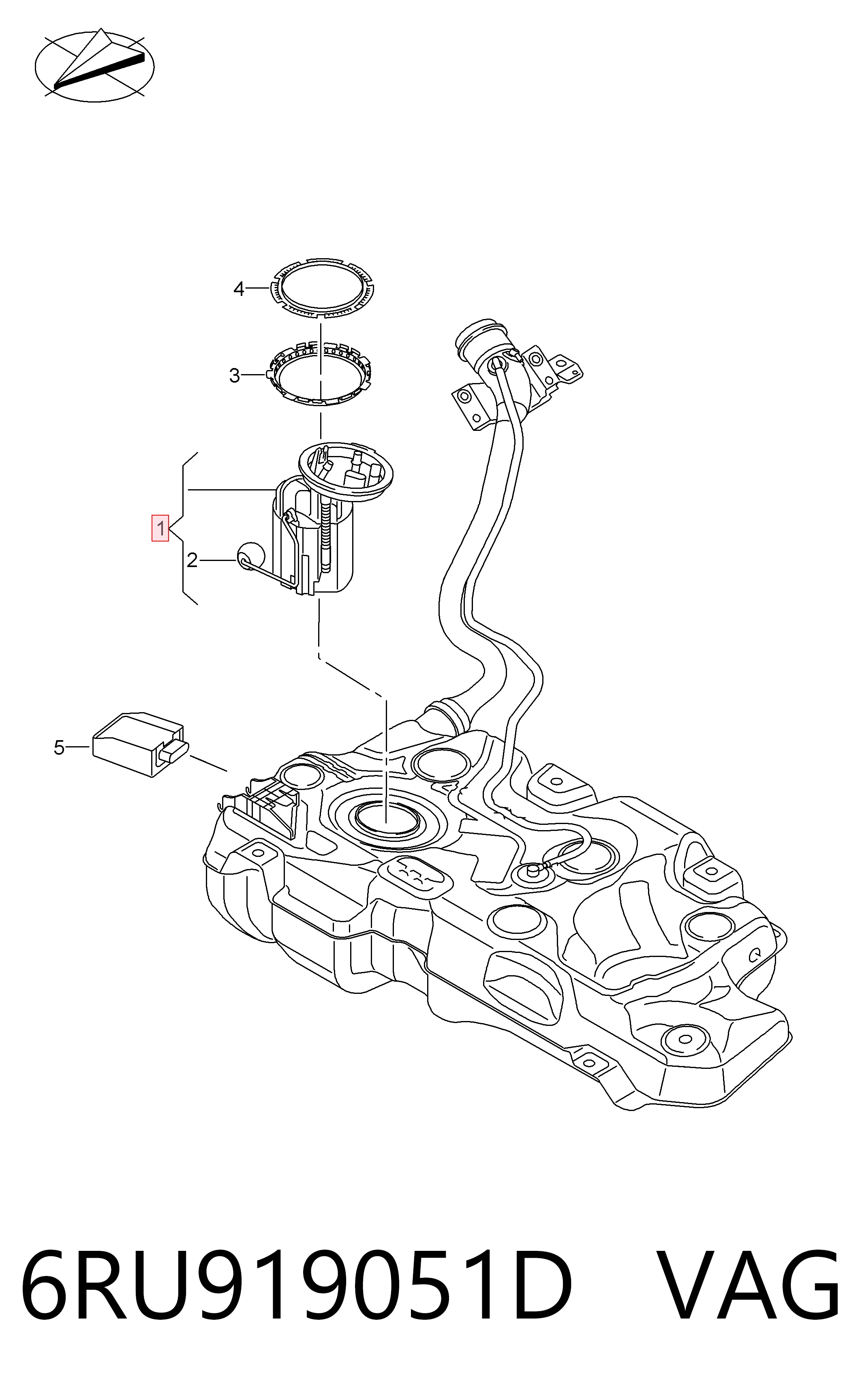 6RU919051D VAG Módulo de alimentación de combustible