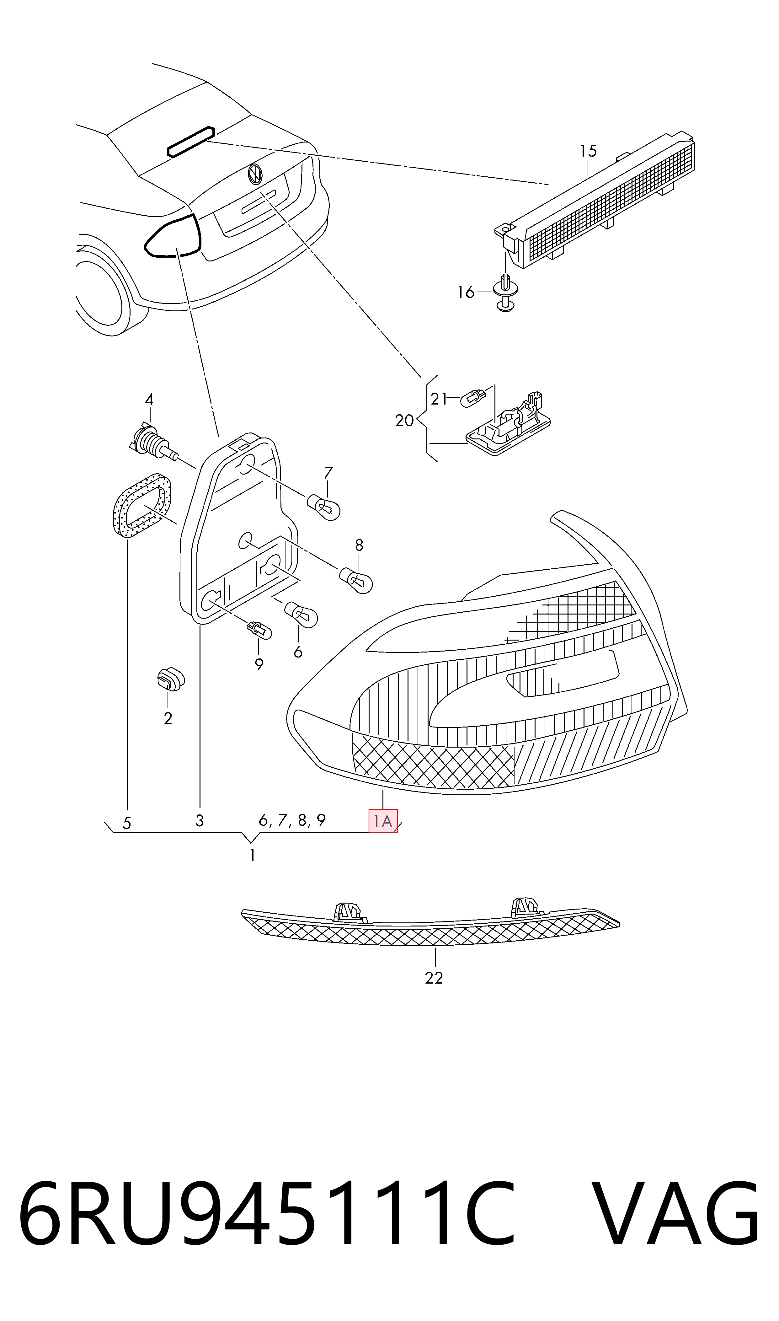 Comprar 3L945007 AND Piloto trasero izquierdo