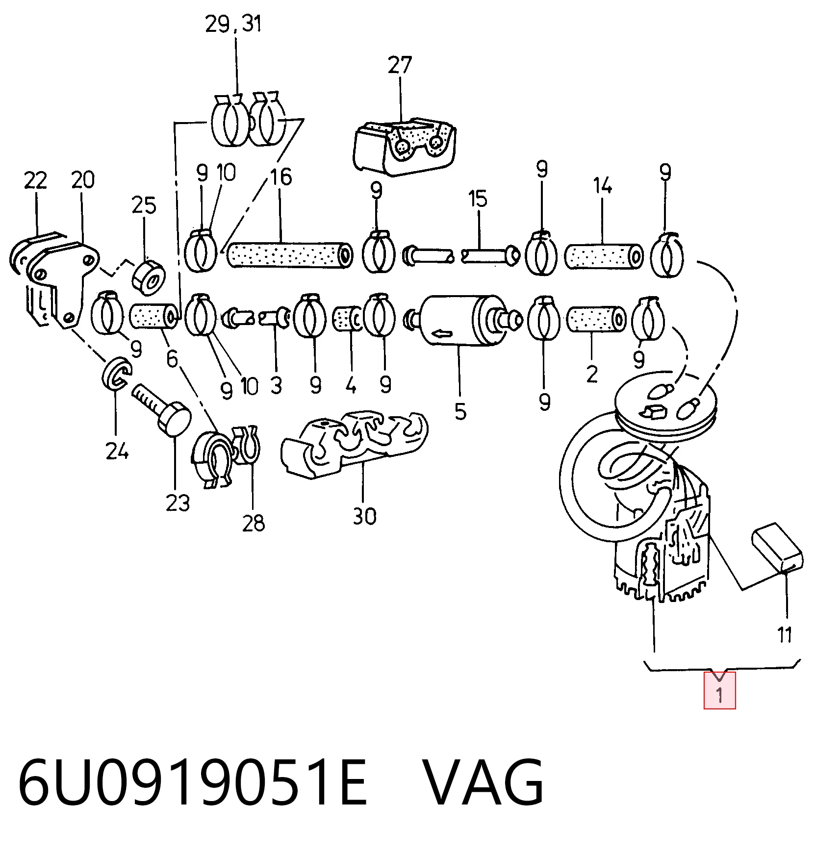 Unidad de alimentación de combustible para Skoda Felicia II 6U1