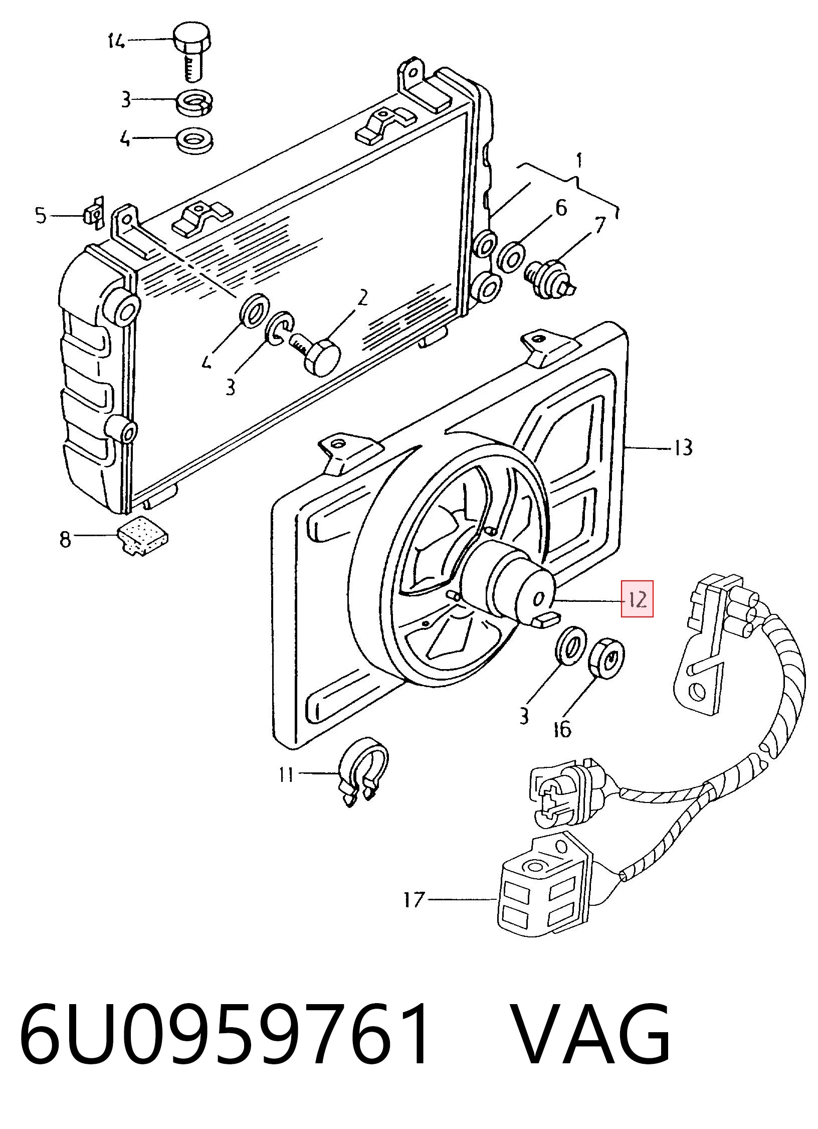 Electroventilador del motor Skoda Felicia I (1994-1997)