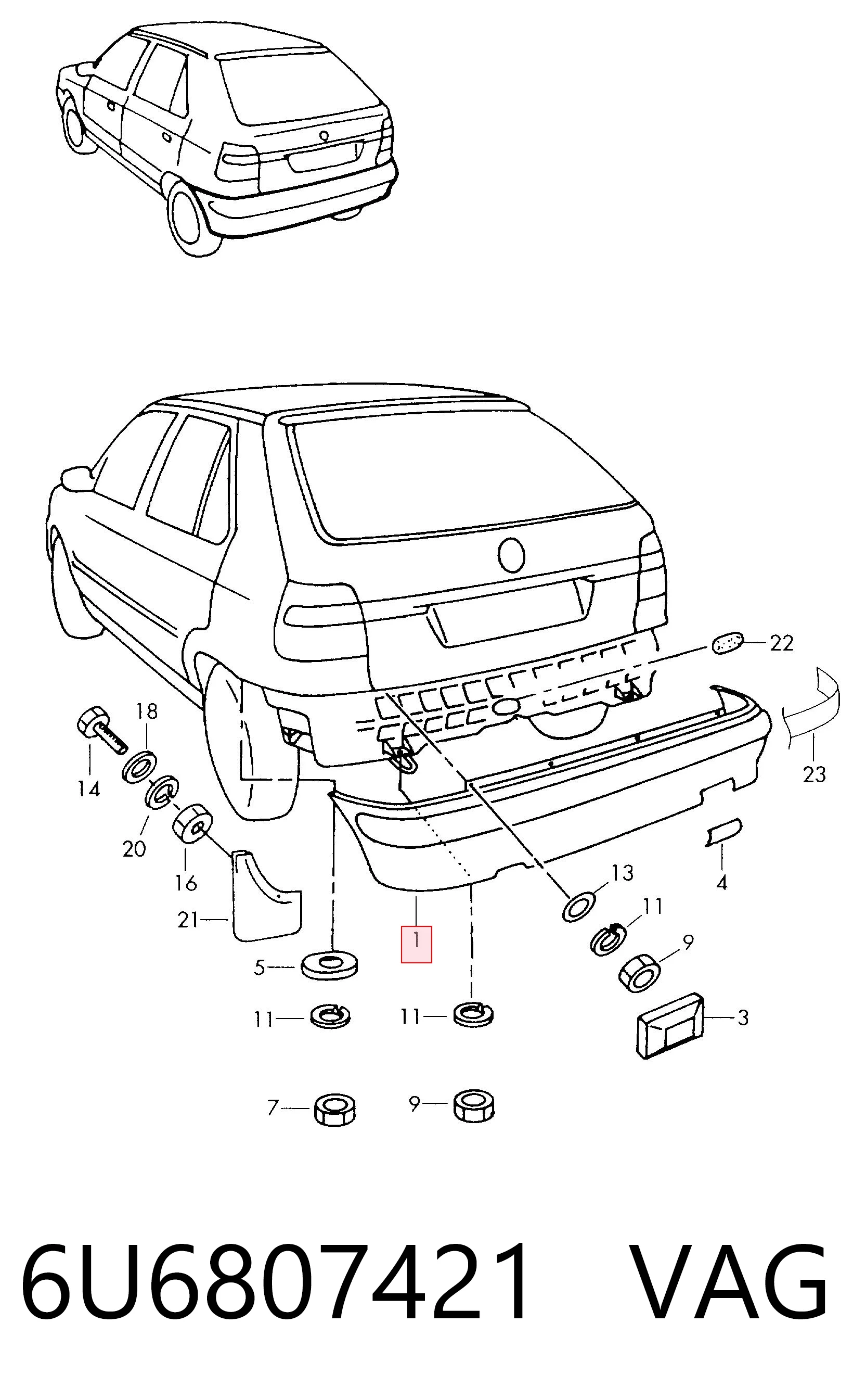 Paragolpes trasero Skoda Felicia I hatchback comprar en España