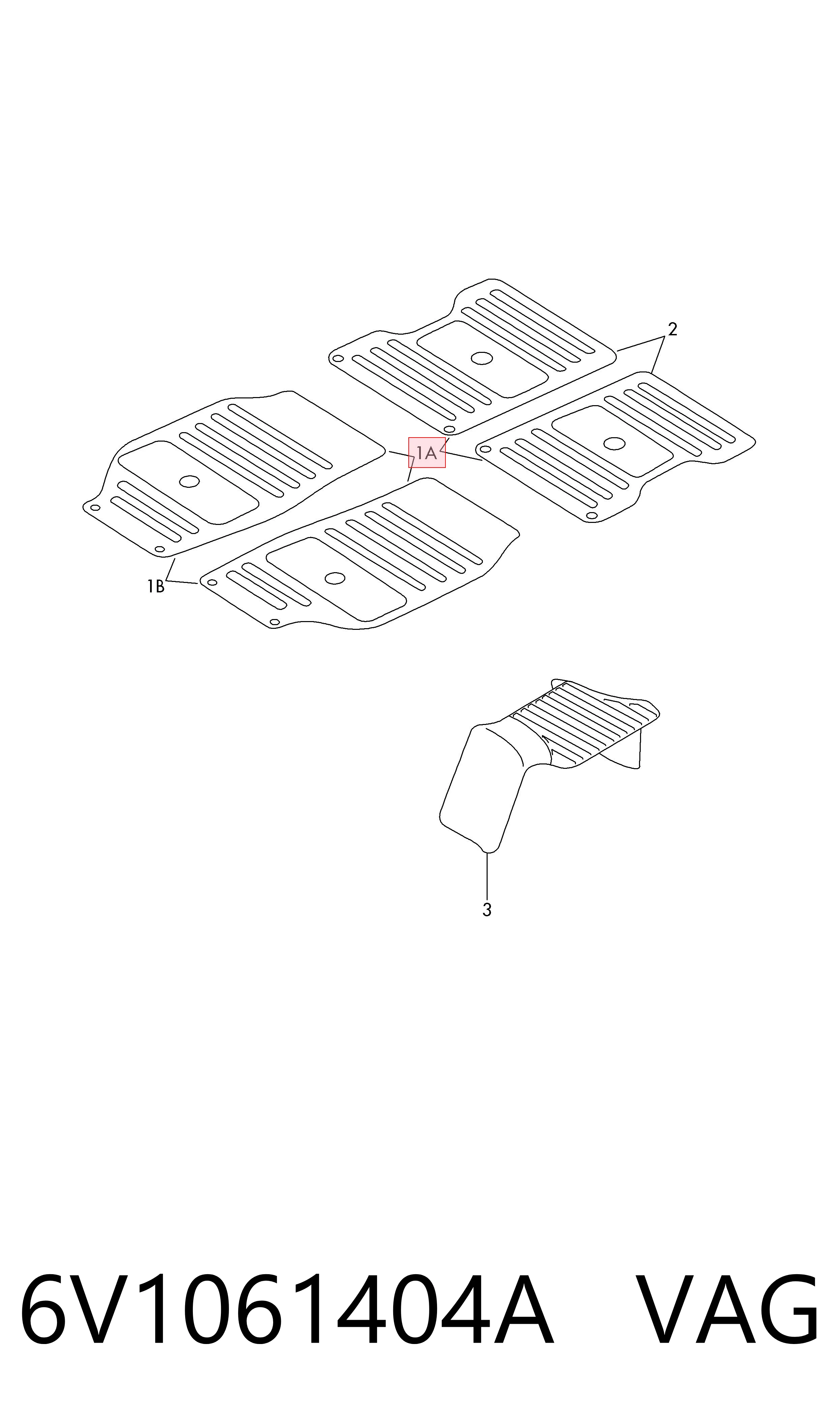 6V1061404A VAG Alfombrillas para coche