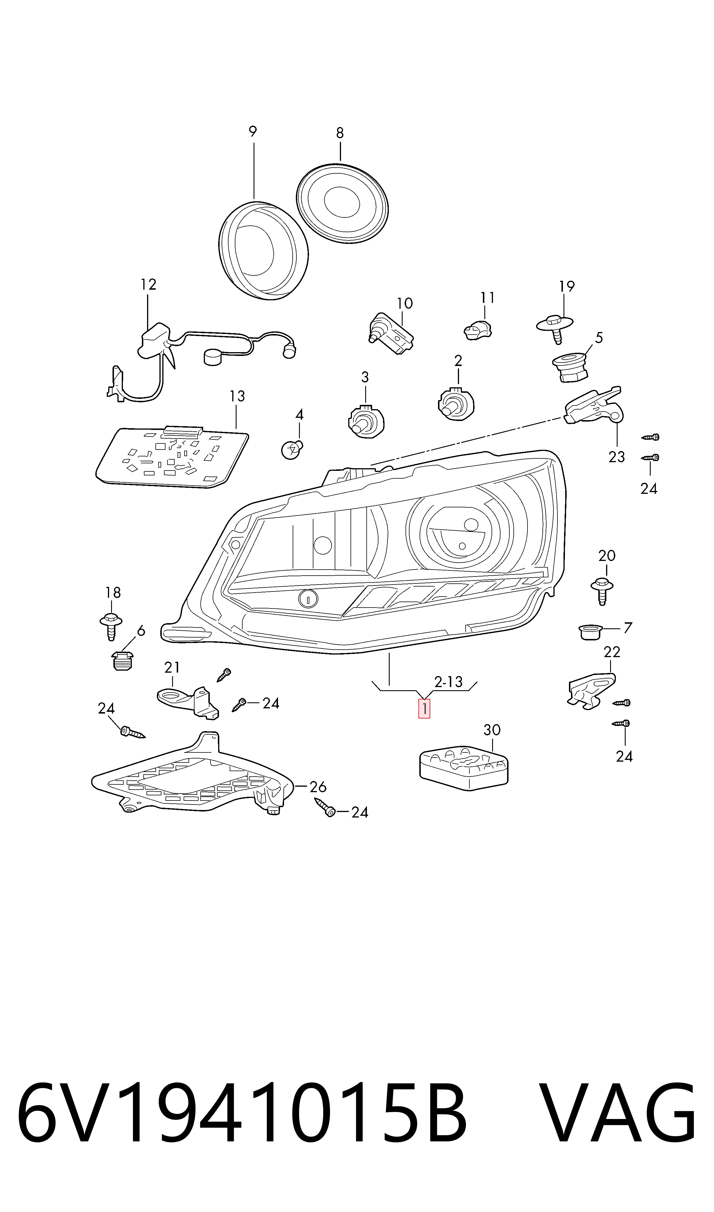 6V1941015B VAG Faros
