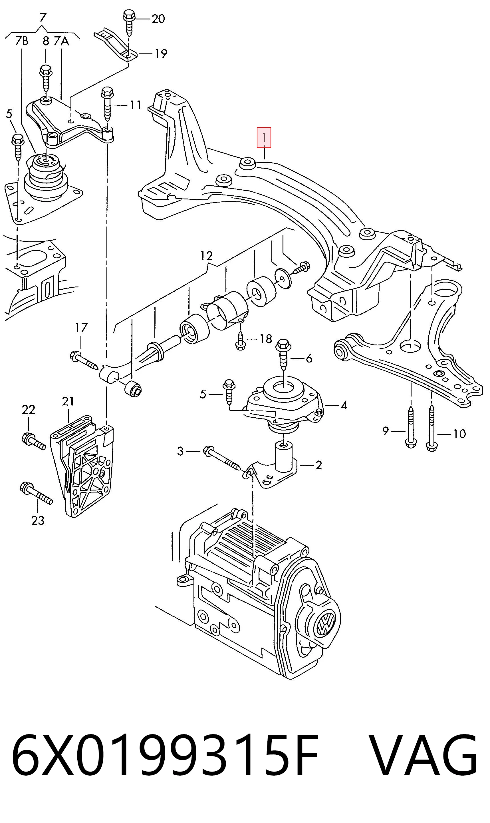 Comprar Subchasis delantero soporte motor Volkswagen Polo III 6N2 a bajo precio