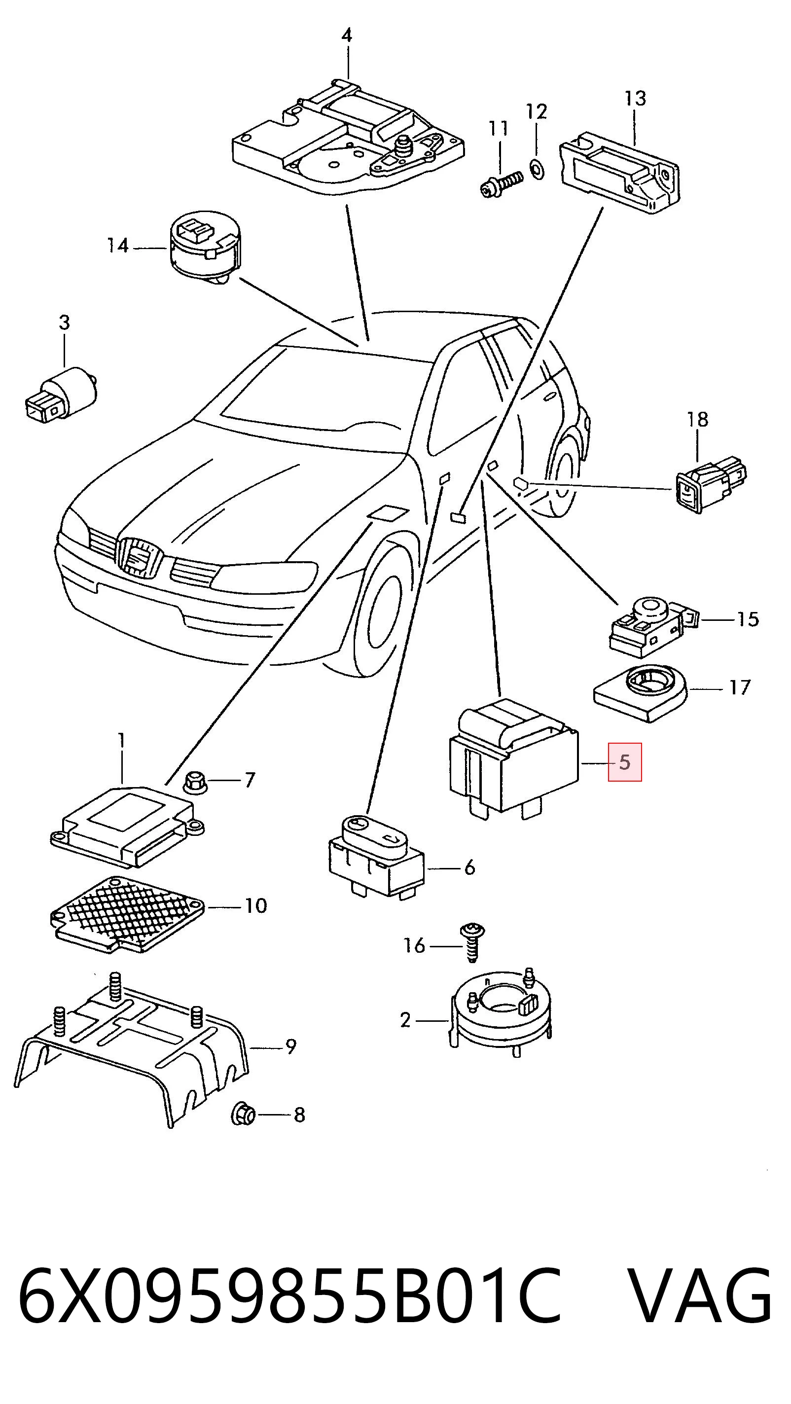 Botón de encendido del motor del elevalunas delantero derecho VAG 6X0959855B01C precio, desde 12,05 EUR