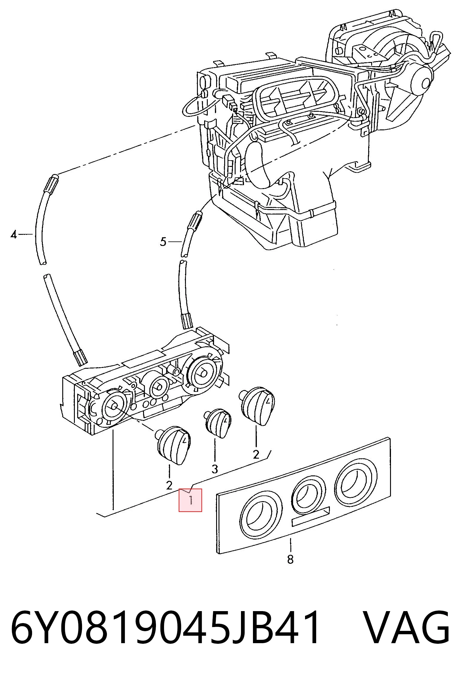 Elemento de control aire acondicionado Skoda Fabia I
