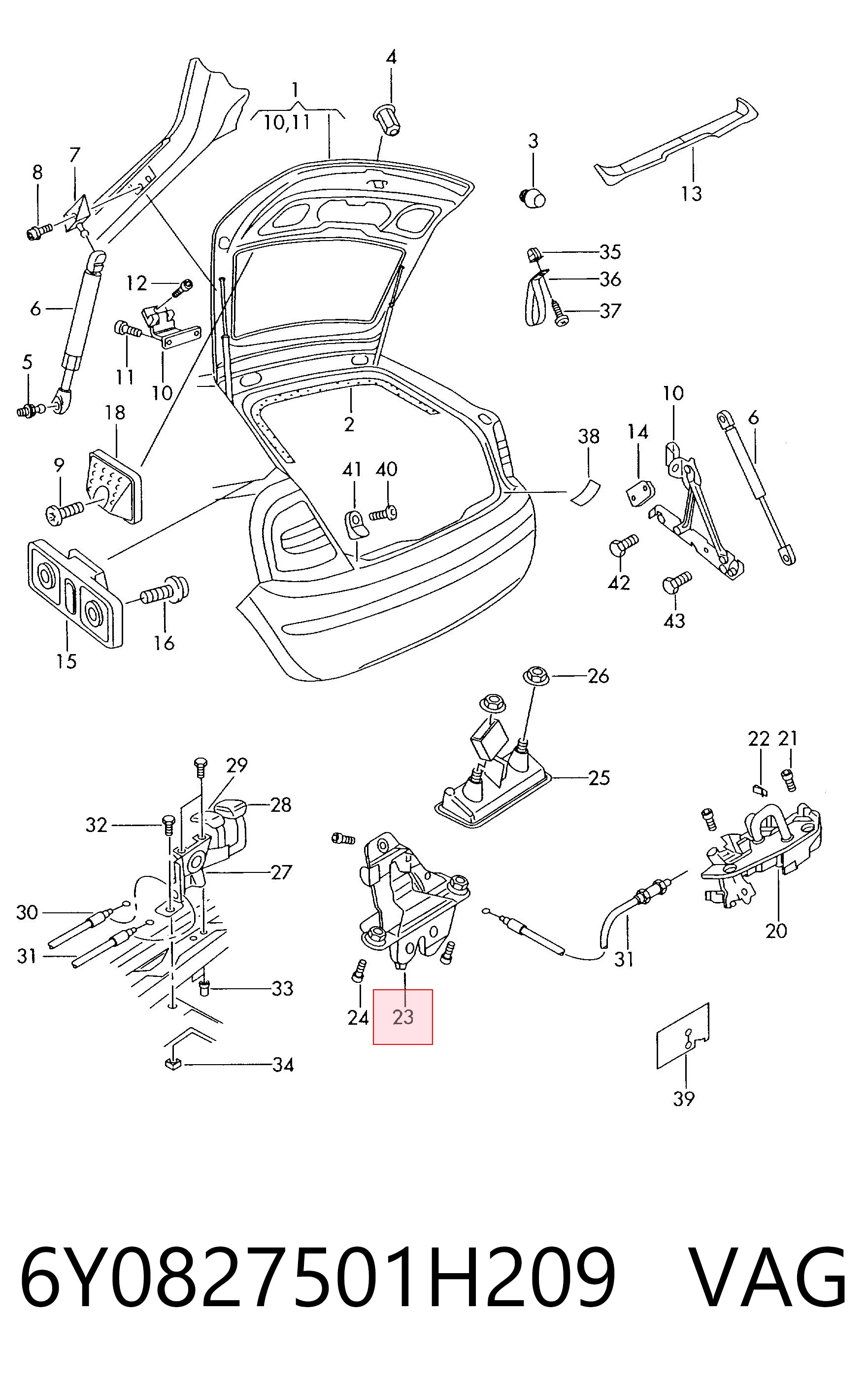 Comprar Cerradura de maletero Skoda Fabia PRAKTIK 