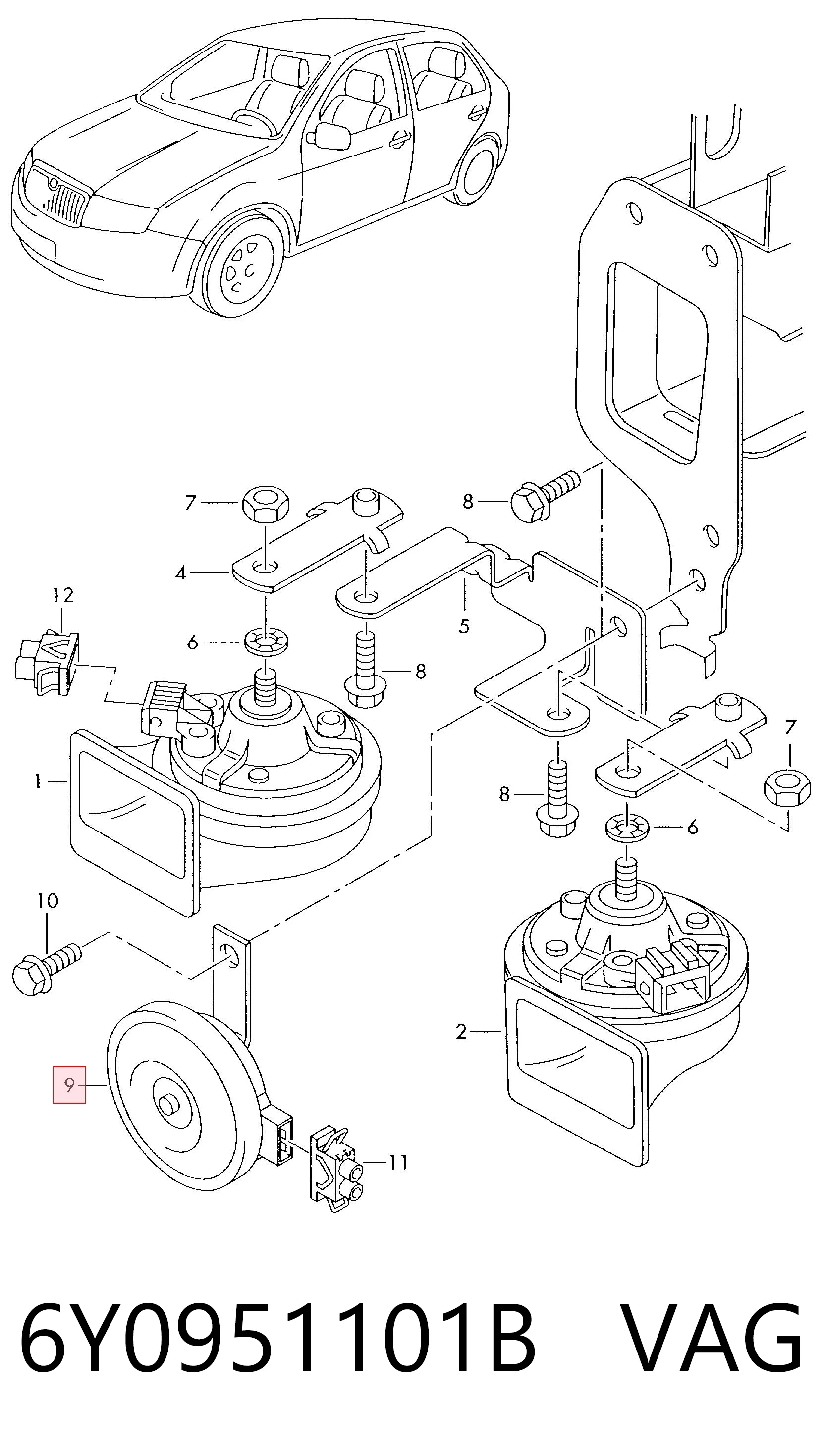 6Y0951101B VAG Claxon
