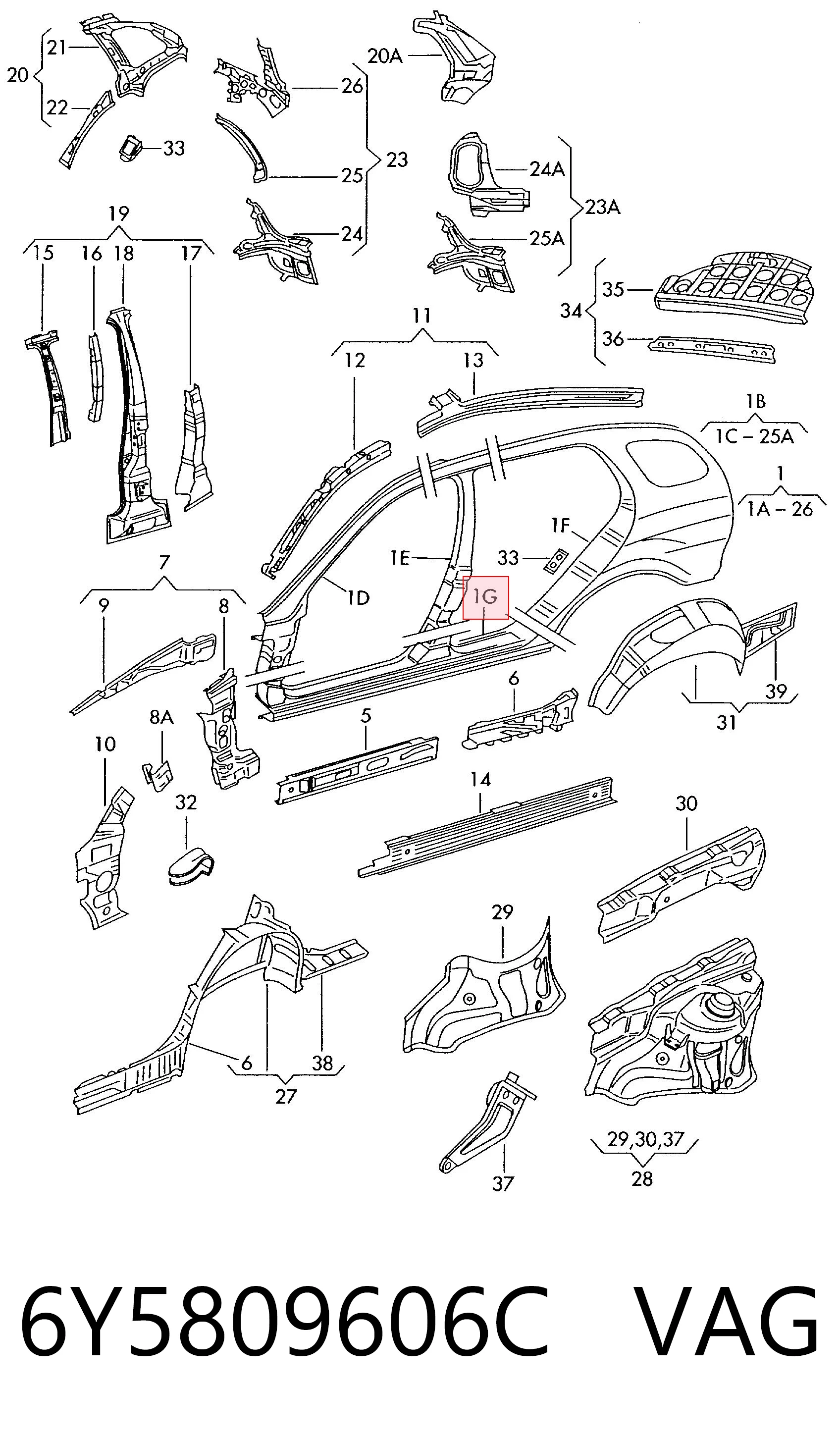 Comprar Umbral exterior derecho Skoda Fabia I 6Y3 a bajo precio
