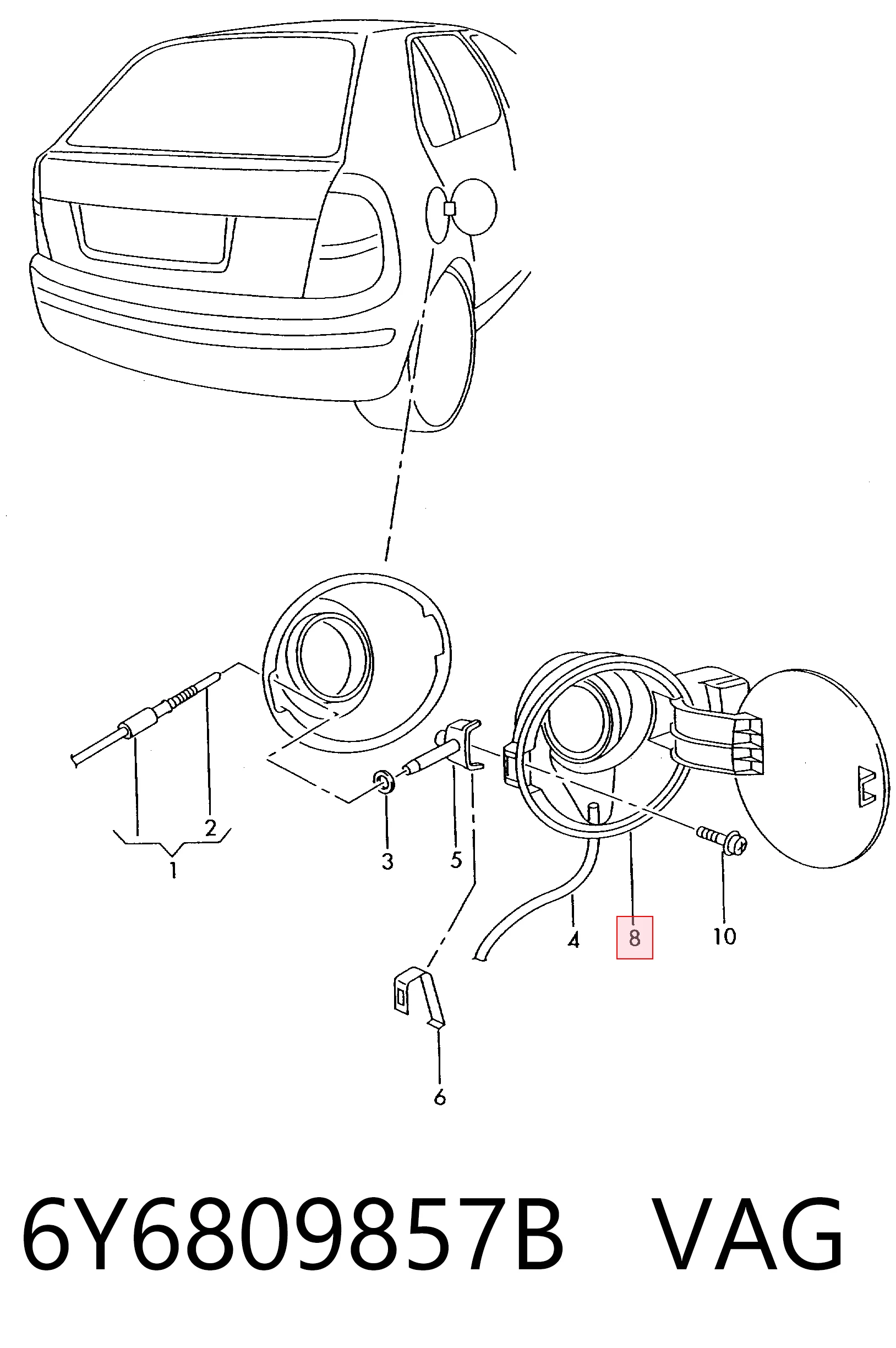 Tapa del depósito de gasolina Skoda Fabia I hatchback (6Y2) (1999 - 2008) precio, desde 34,85 EUR