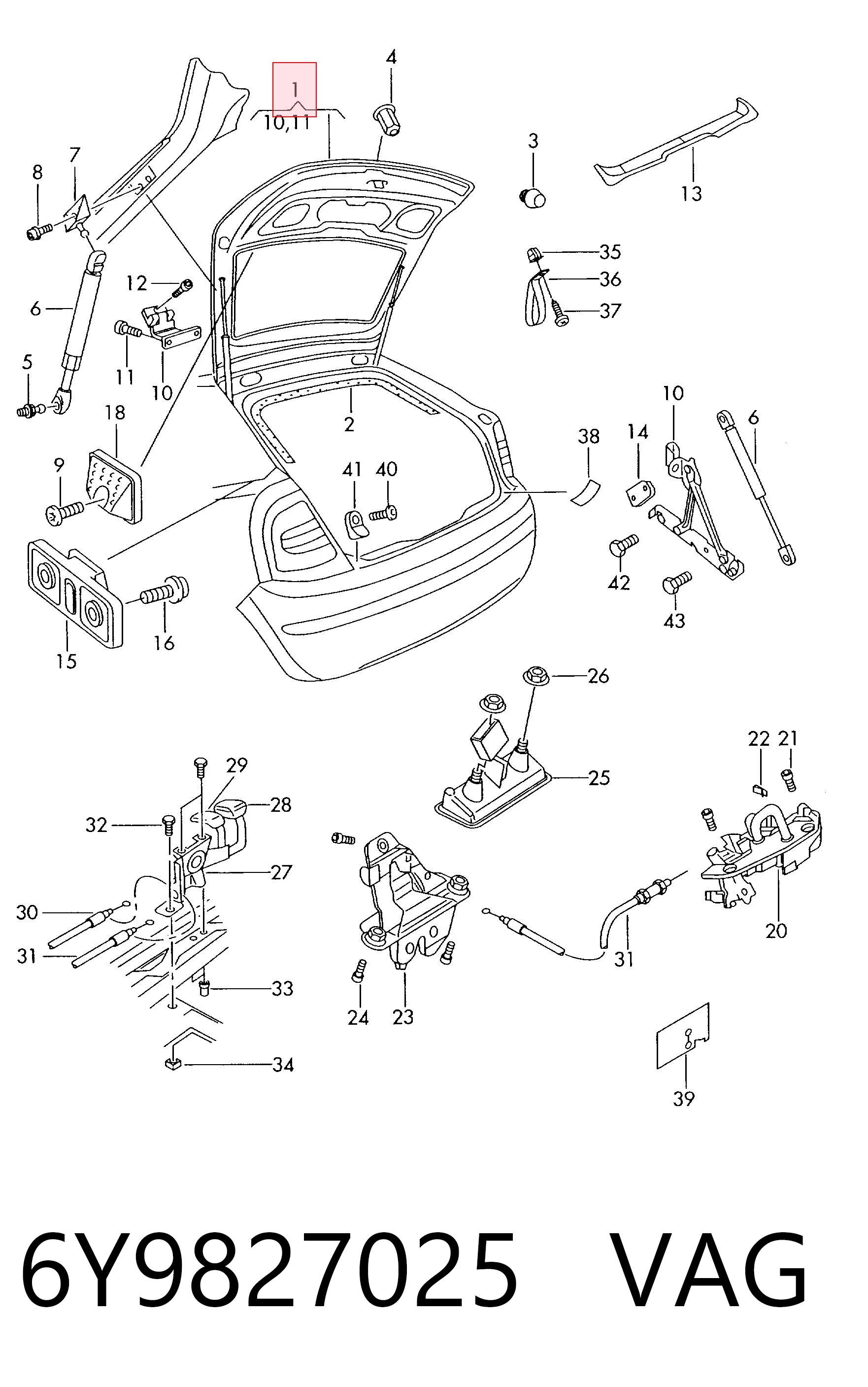 6Y9827025 VAG Porton trasero