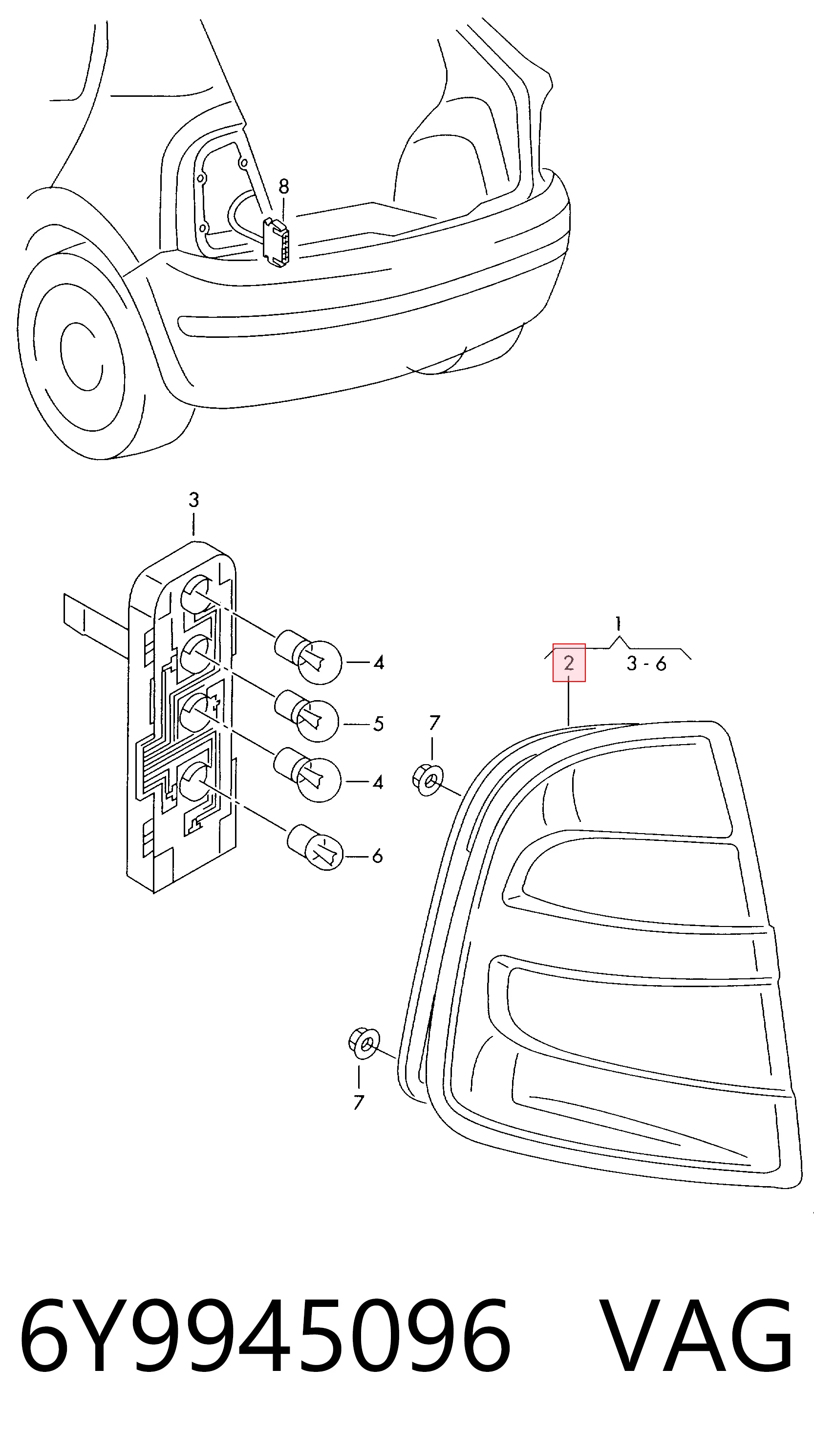 Comprar Piloto trasero derecho Skoda Fabia I 6Y3