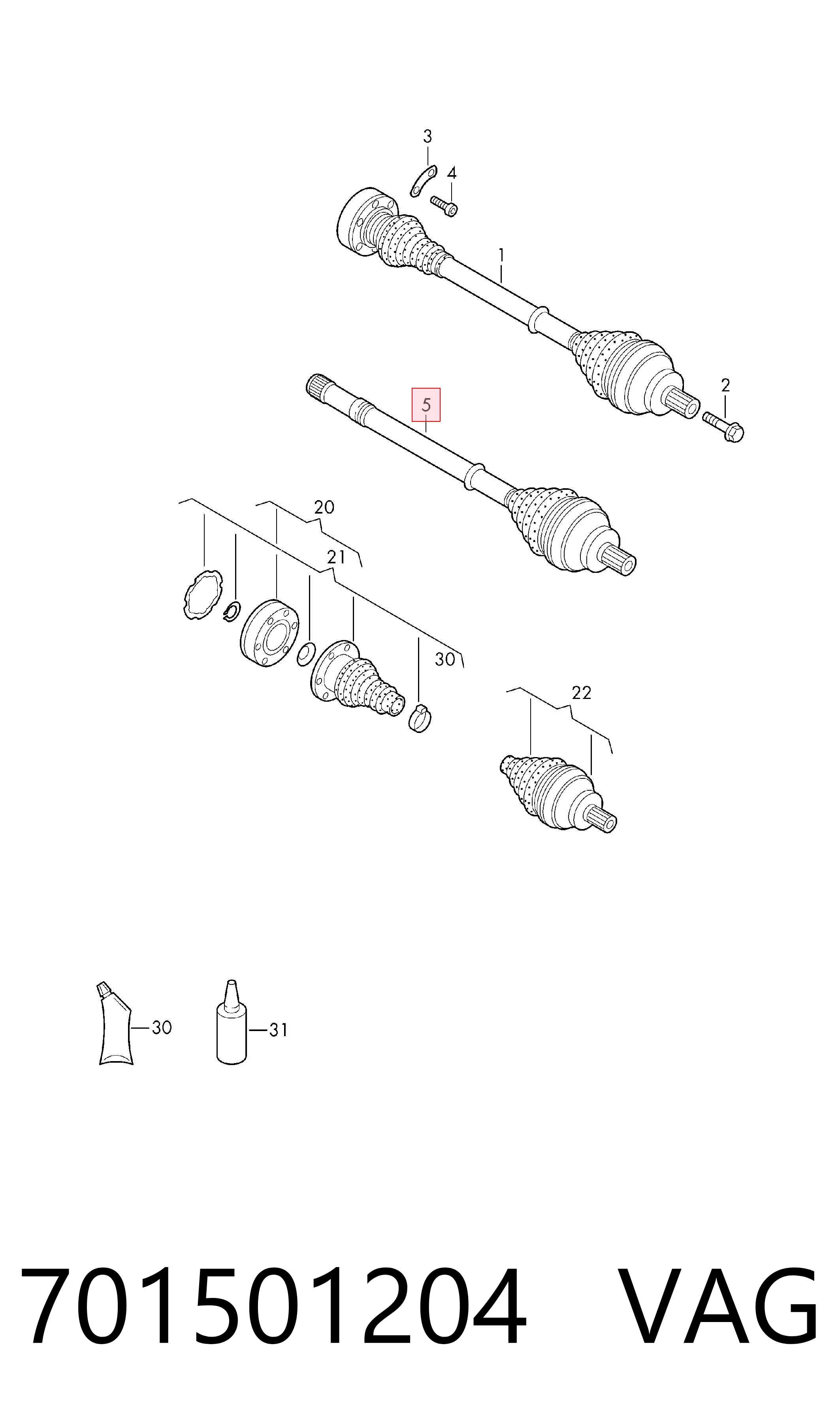 Comprar 701501204 VAG Junta homocinetica