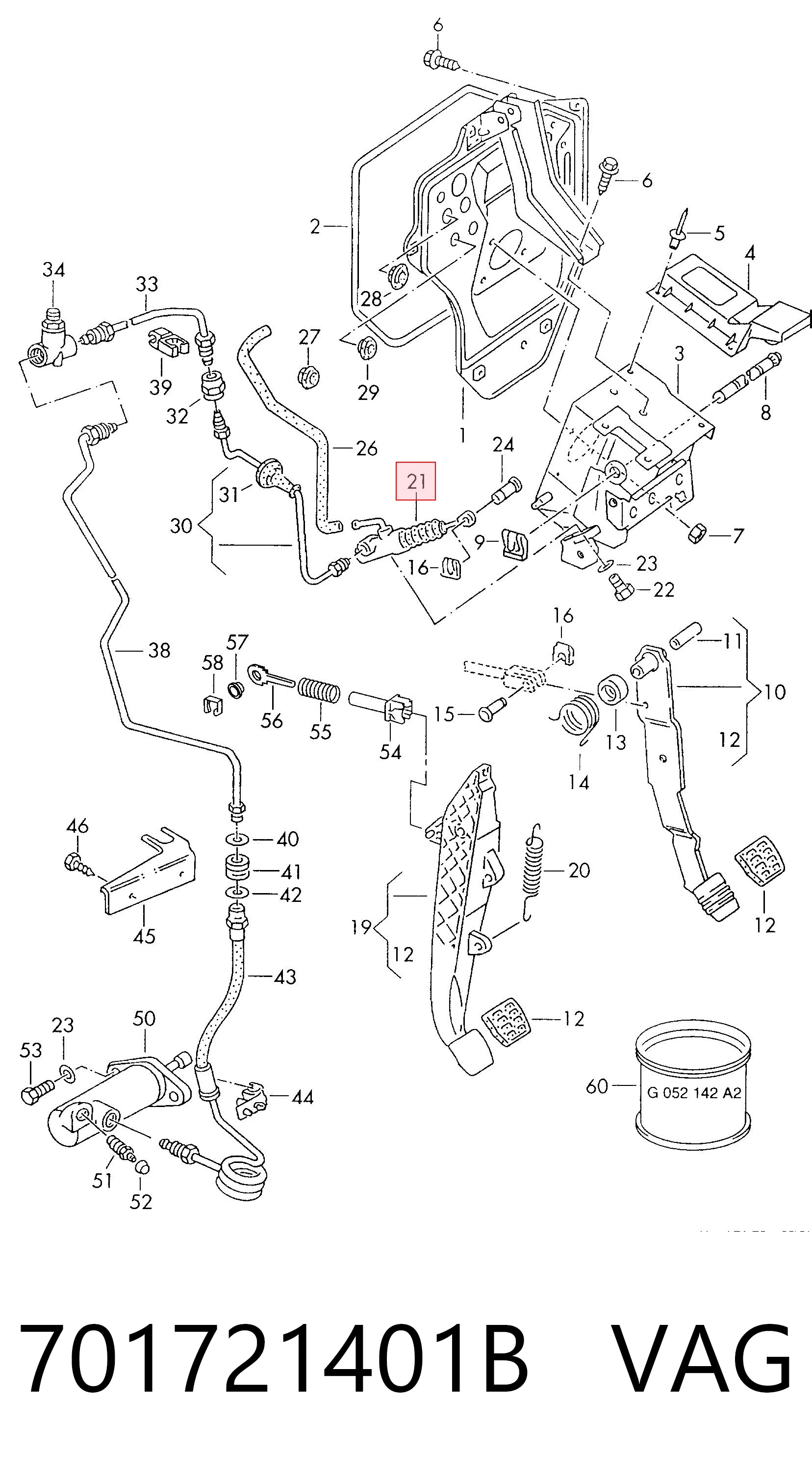 701721401B VAG Cilindro maestro de clutch