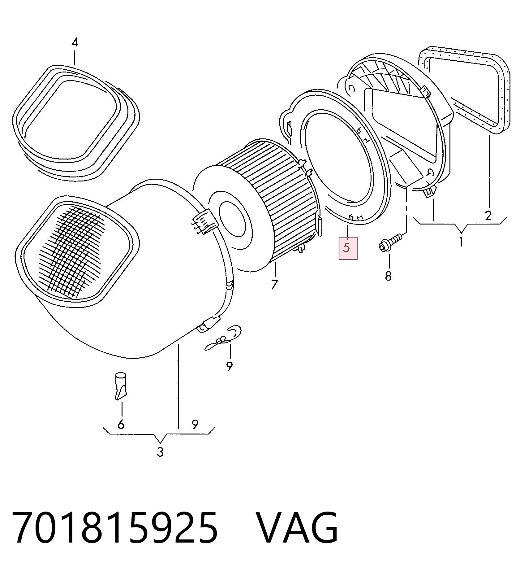 Filtro de habitáculo 701815925 VAG