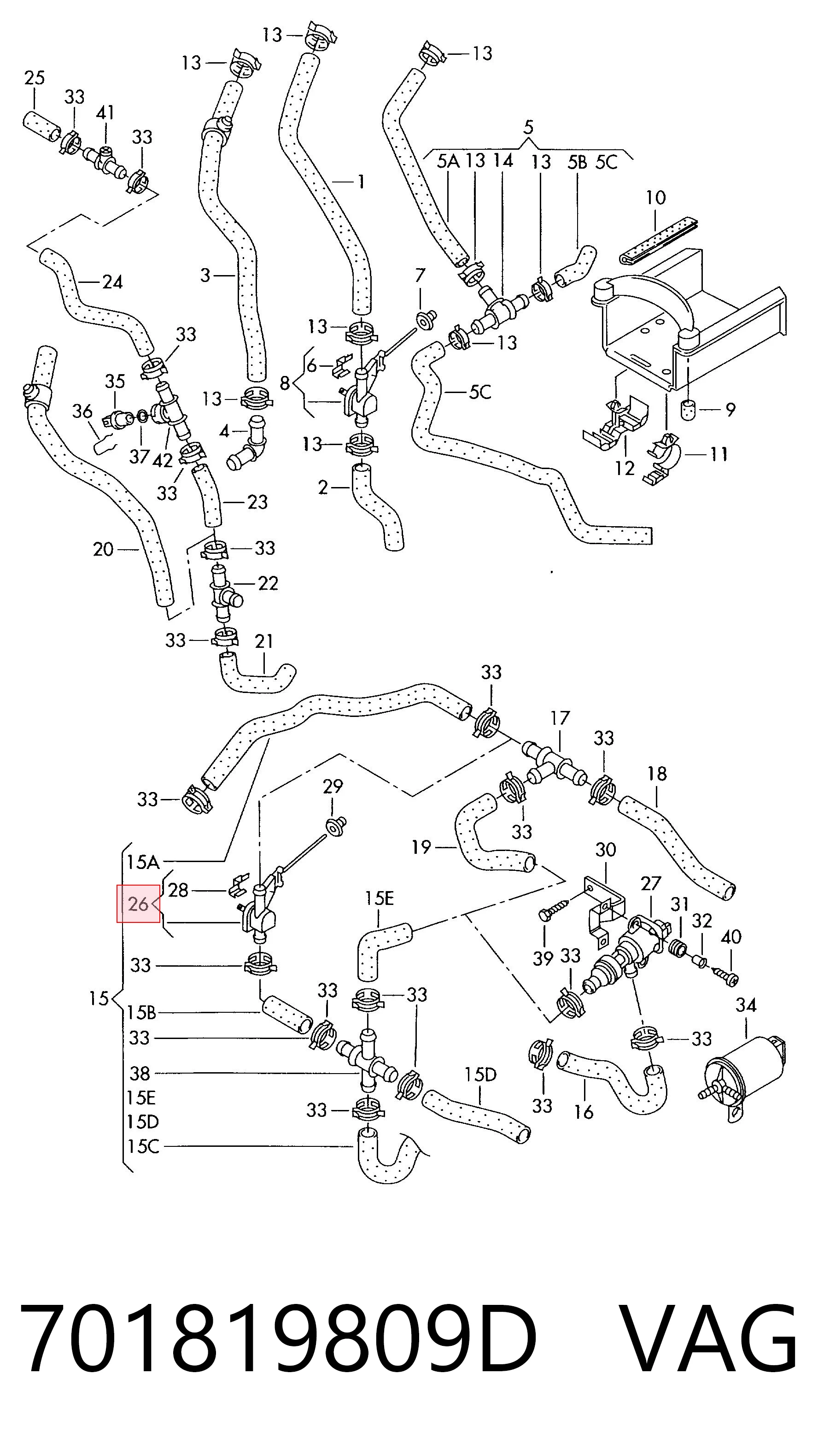Válvula de calefacción para Volkswagen Transporter (70B, 70C, 7DB, 7DK, 70J, 70K, 7DC, 7DJ)