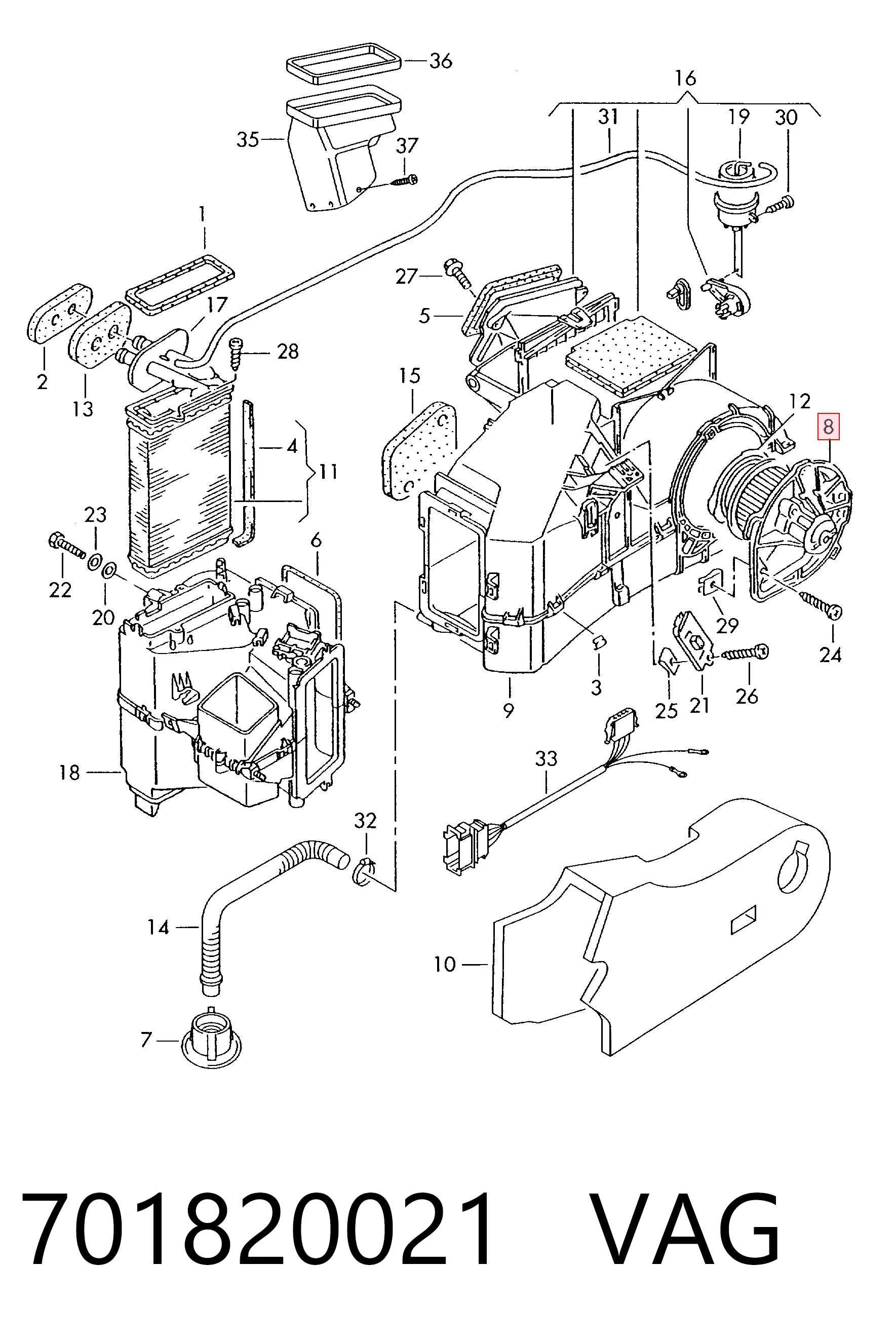 Ventilador habitáculo para Seat Toledo 1L