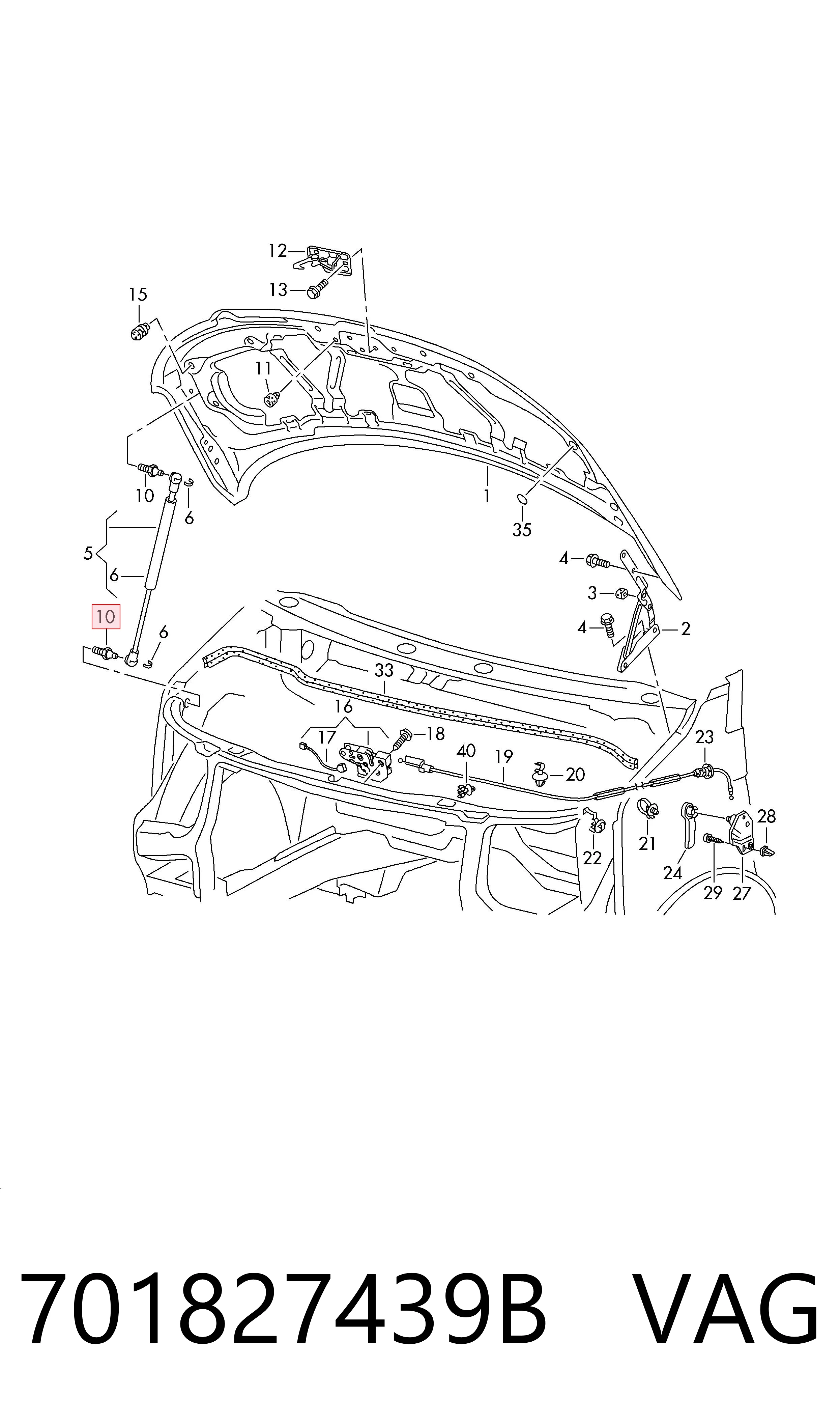 701827439B VAG Tornillo (tuerca) de sujeción
