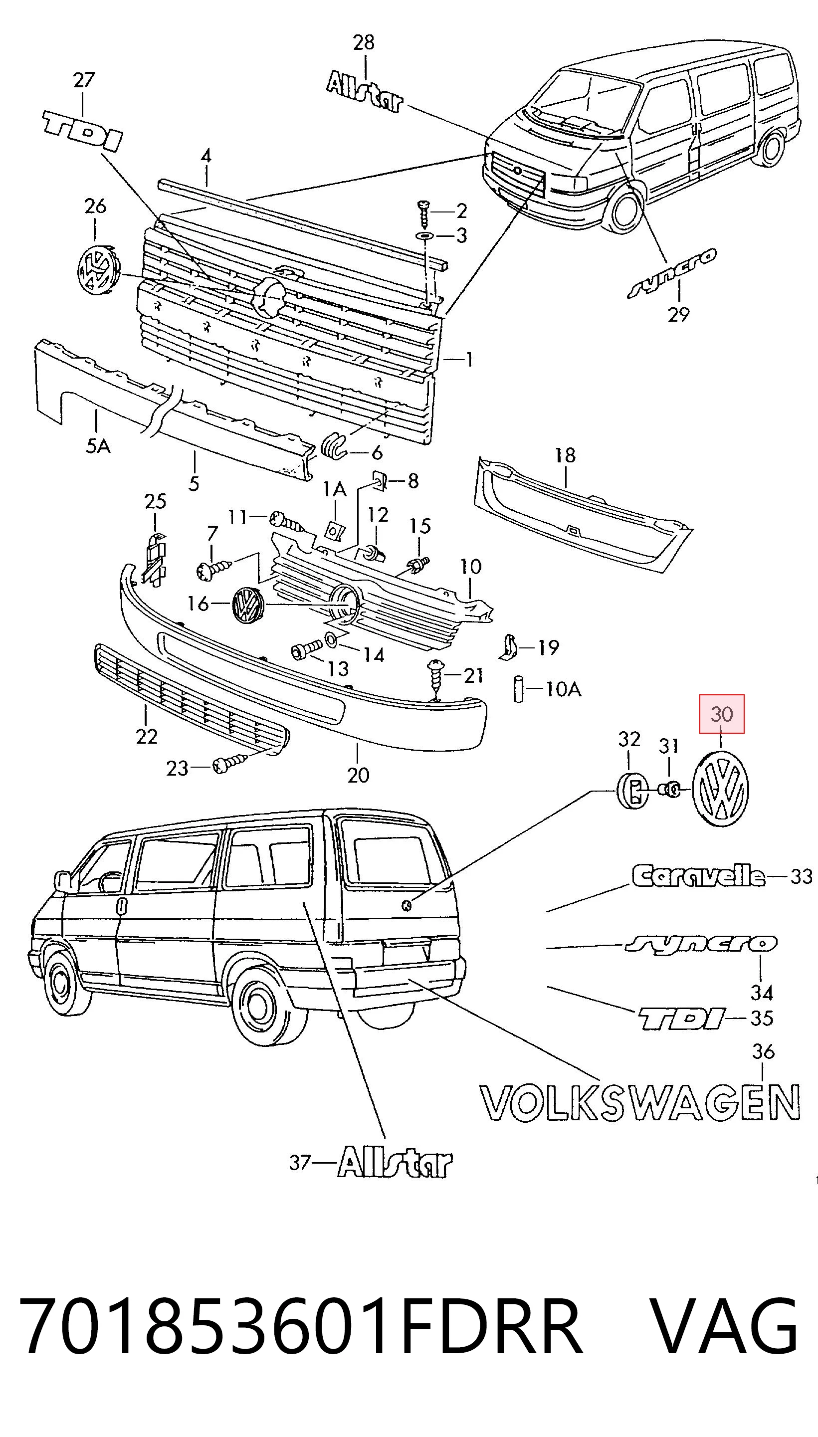 Logo Volkswagen Transporter T4 bus (70B, 70C, 7DB, 7DK, 70J, 70K, 7DC, 7DJ) (1990 - 2004) precio, desde 63,77 EUR