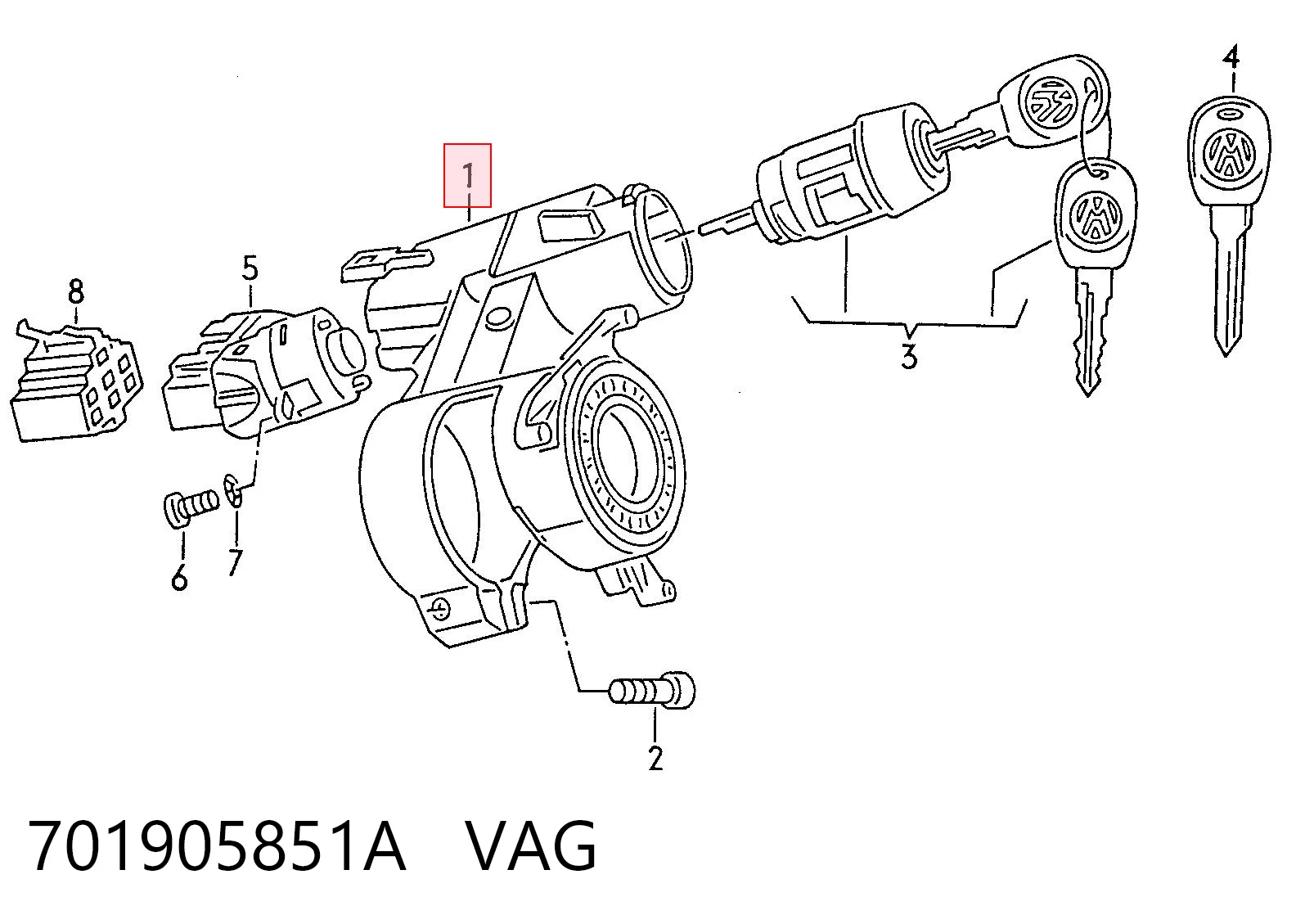 701905851A VAG Interruptor de encendido