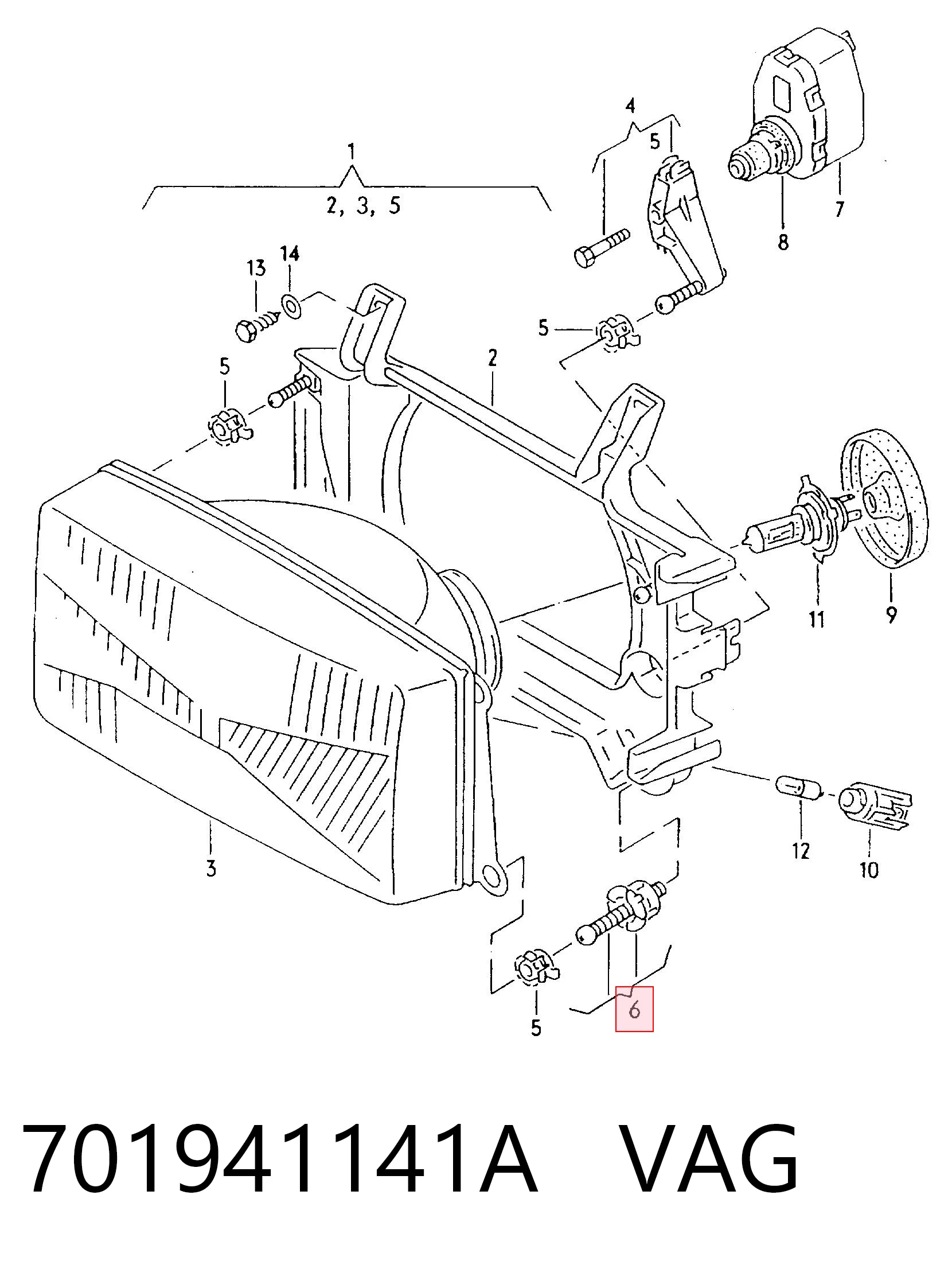 701941141A VAG Reflector de faro