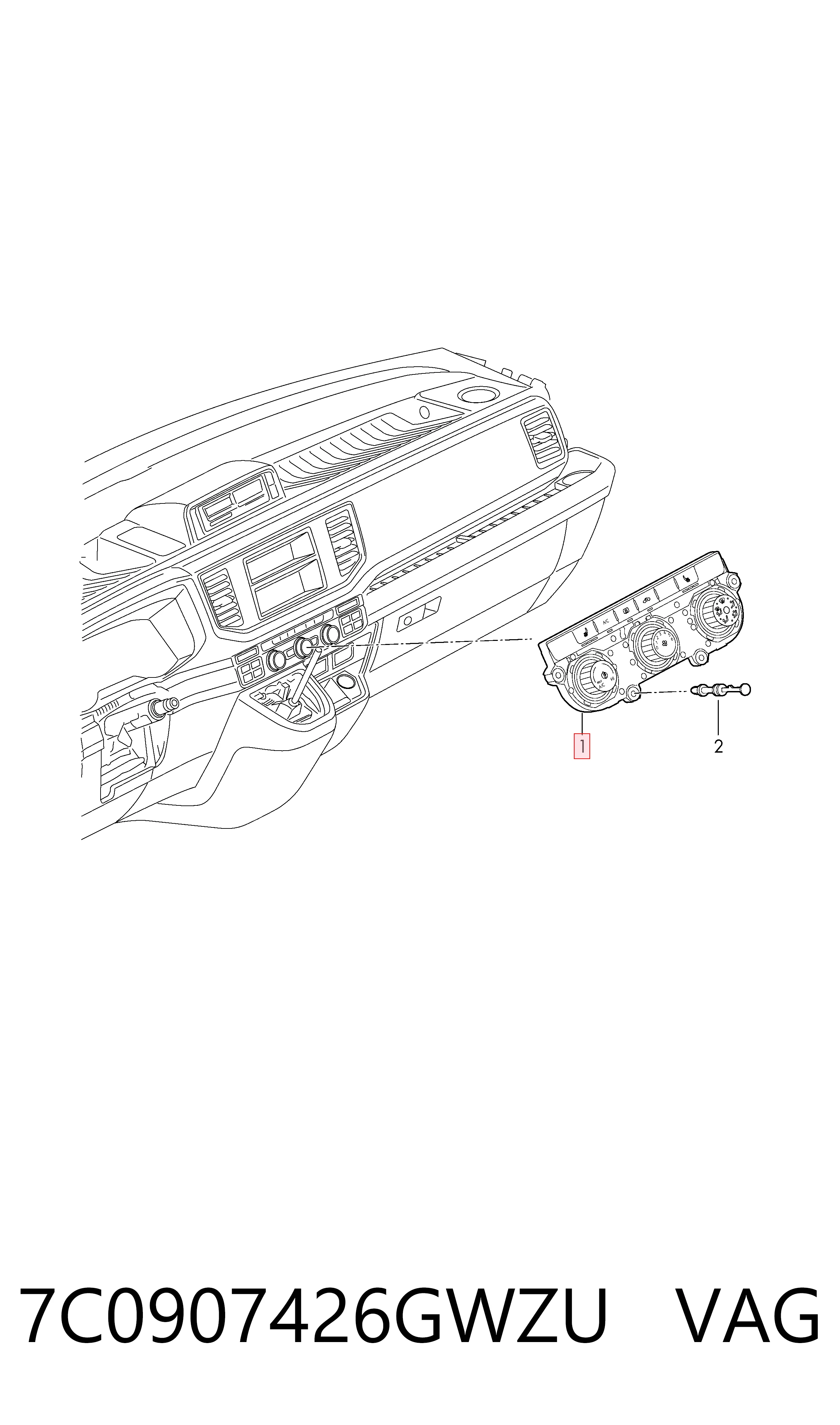 Unidad de control aire acondicionado para Volkswagen Crafter SY, SX, SYB, SYC, SYD, SYM