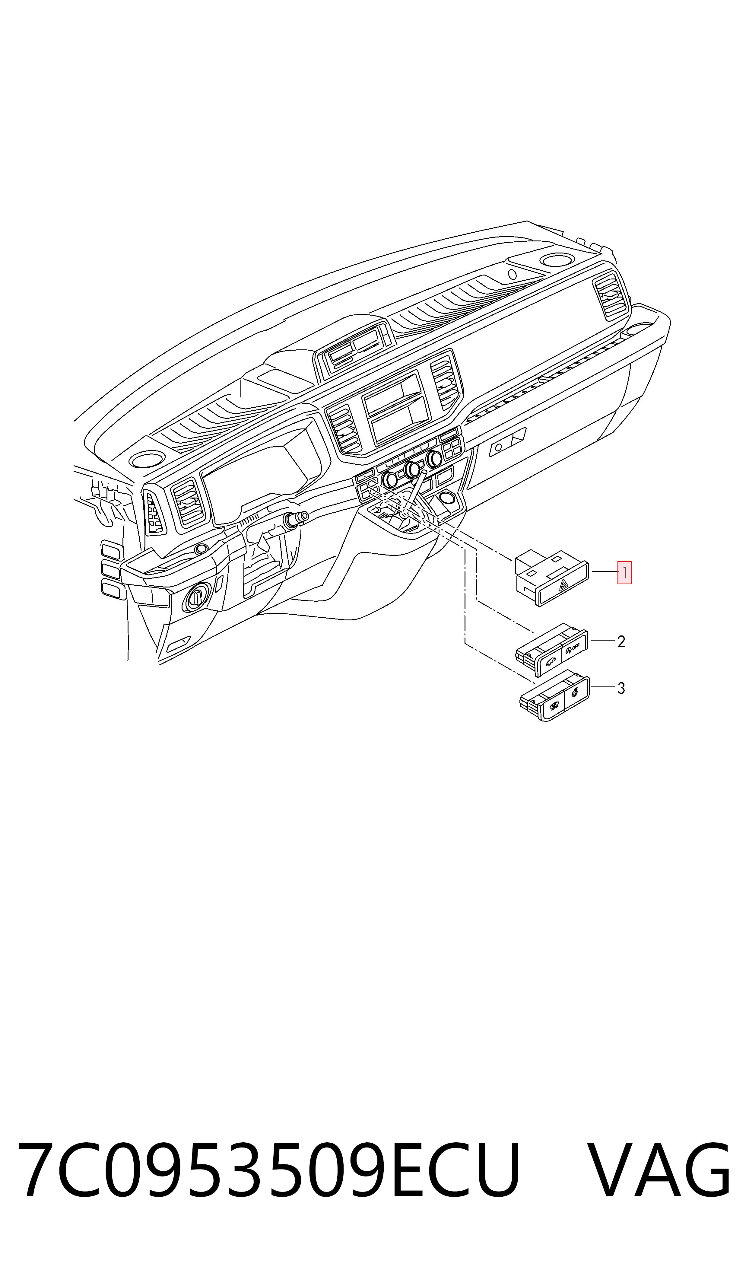 Comprar Botón de emergencia Volkswagen Crafter  SY, SX, SYB, SYC, SYD, SYM a bajo precio