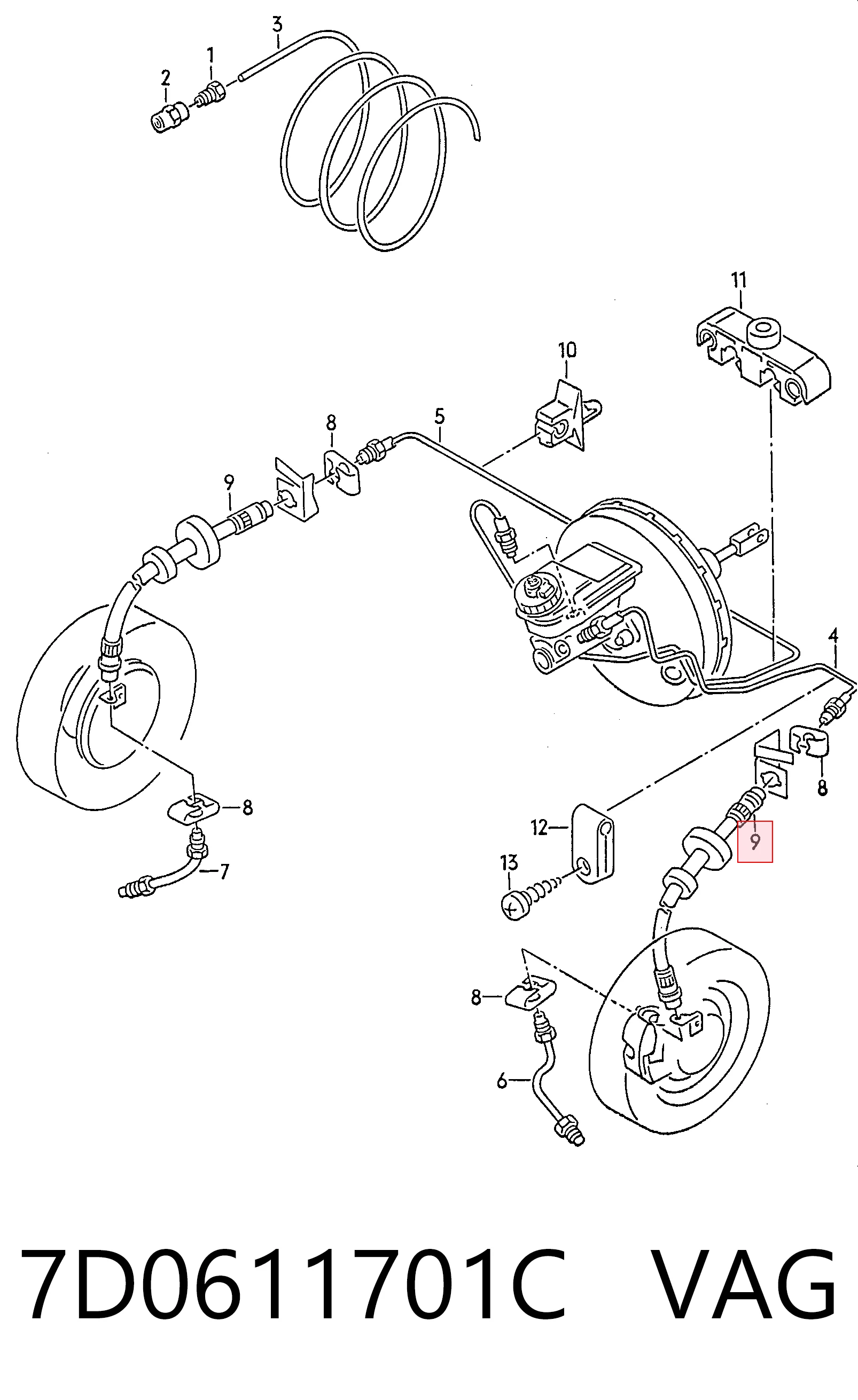 Tubo flexible de frenos delantero Volkswagen Transporter  furgoneta comprar en España
