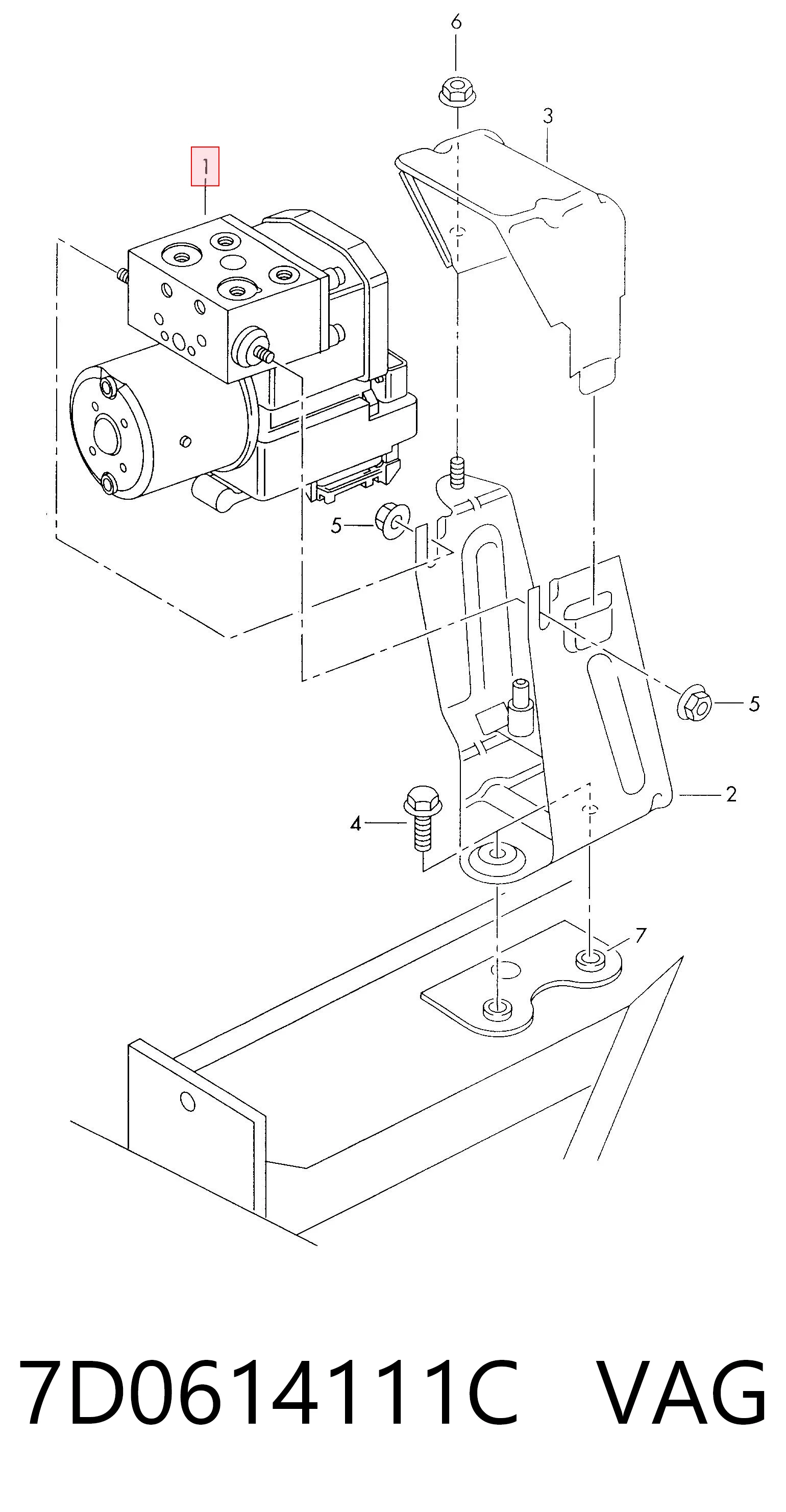Unidad de control ABS hidráulico para Volkswagen Transporter T4 70B, 70C, 7DB, 7DK, 70J, 70K, 7DC, 7DJ