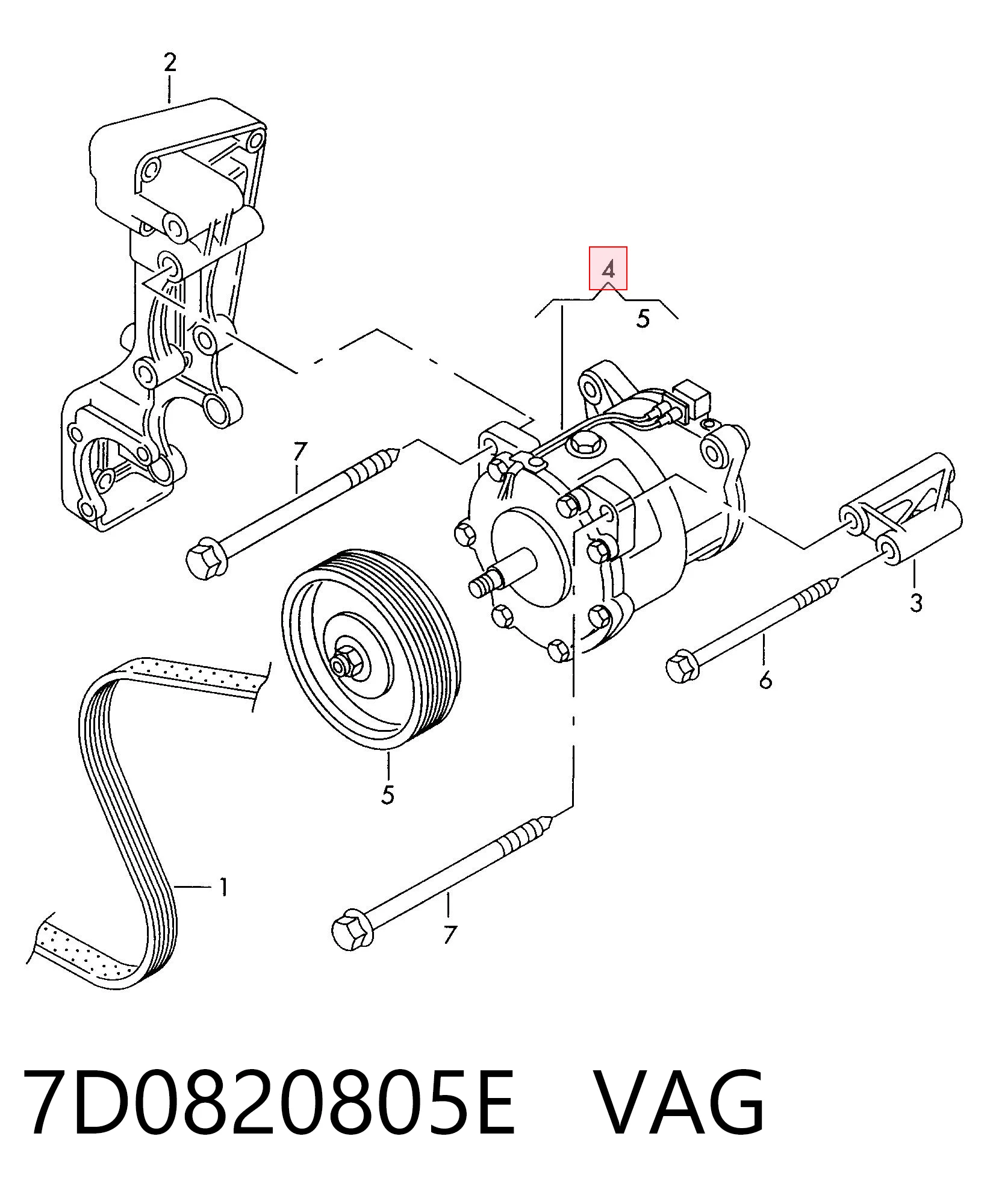 7D0820805E VAG Compresor climatizador