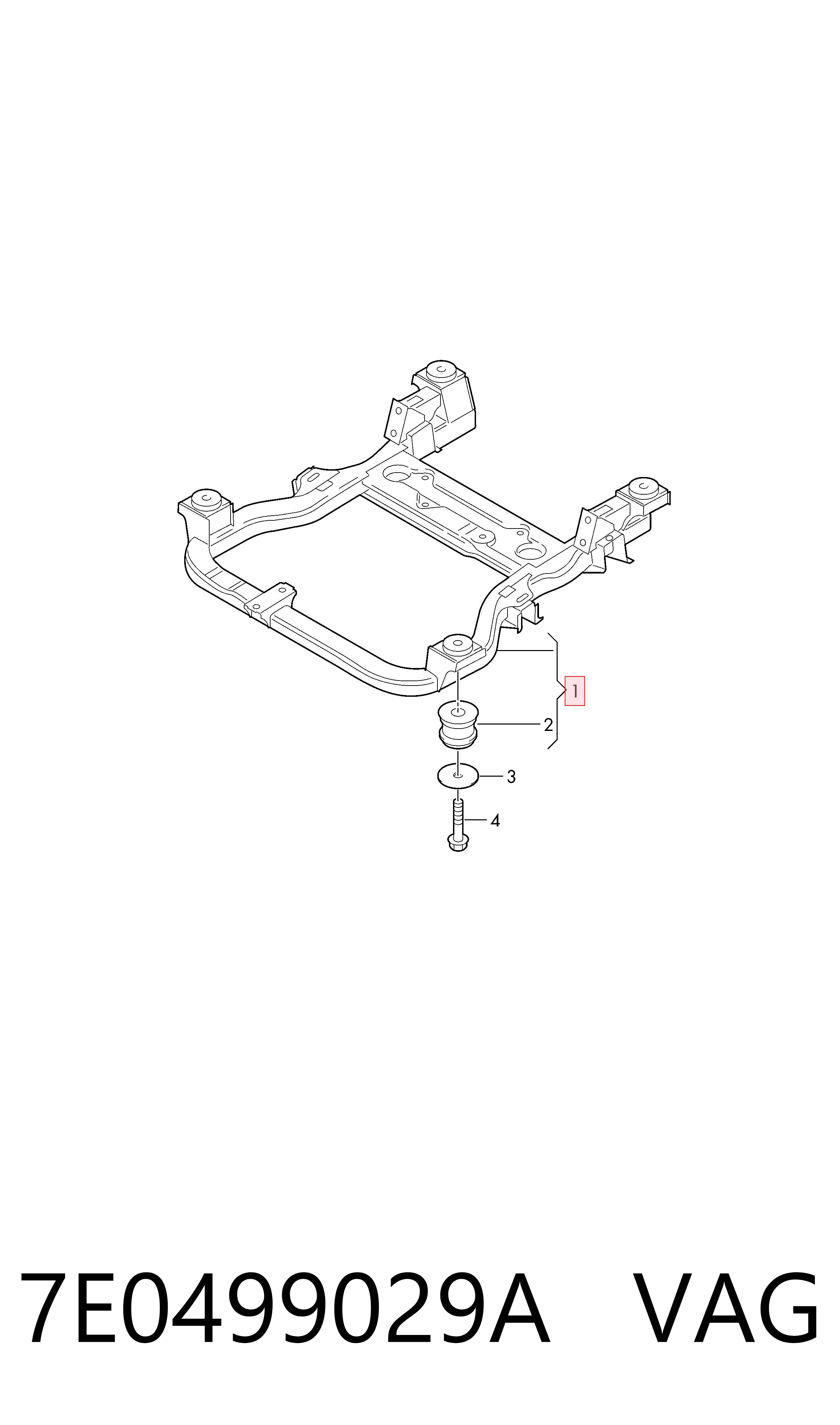 Subchasis delantero soporte motor Volkswagen Transporter T5 bus (7HB, 7HJ, 7EB, 7EJ) (2003 - 2016) precio, desde 66,55 EUR