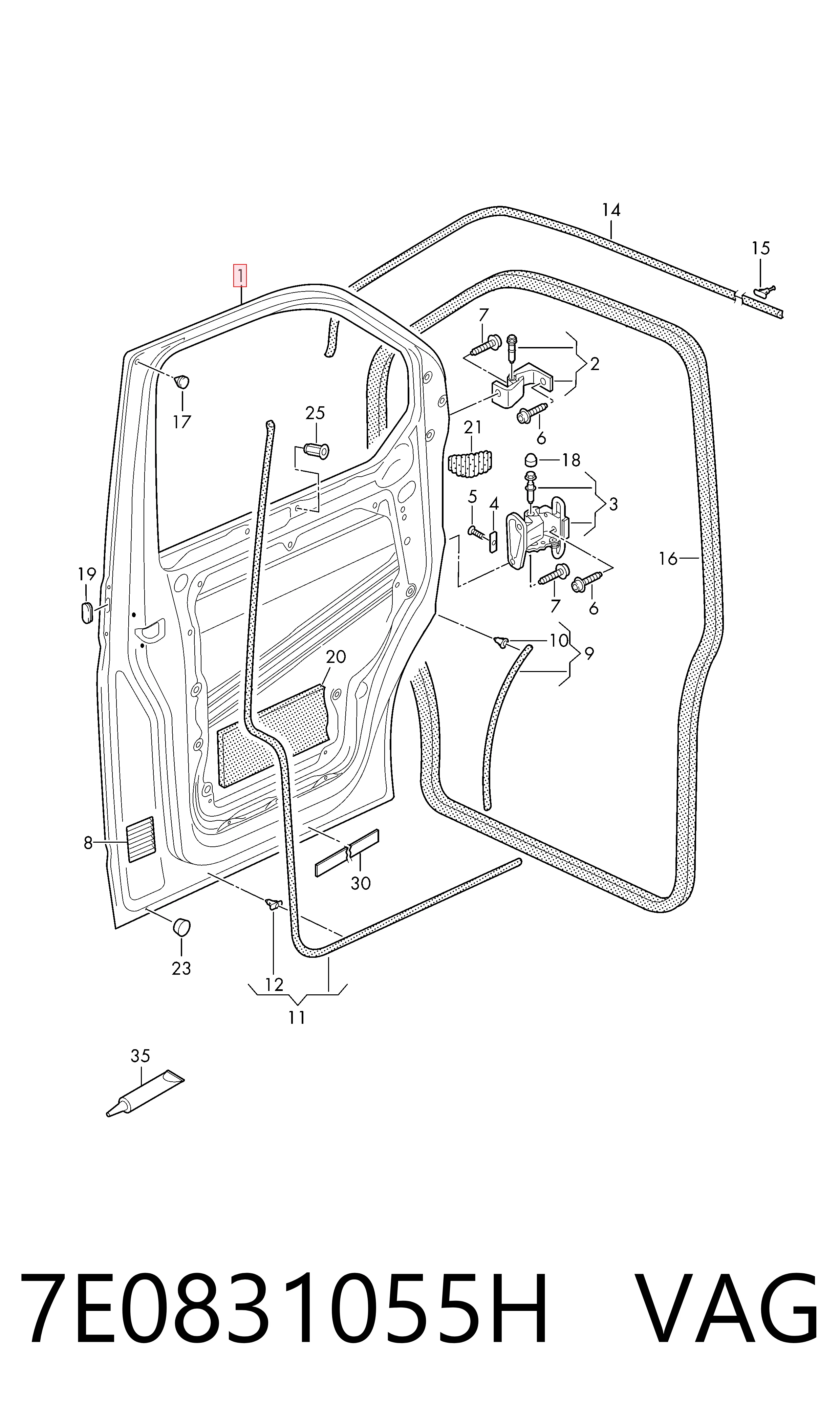 Comprar Puerta delantera izquierda Volkswagen Transporter T5 7HB, 7HJ, 7EB, 7EJ