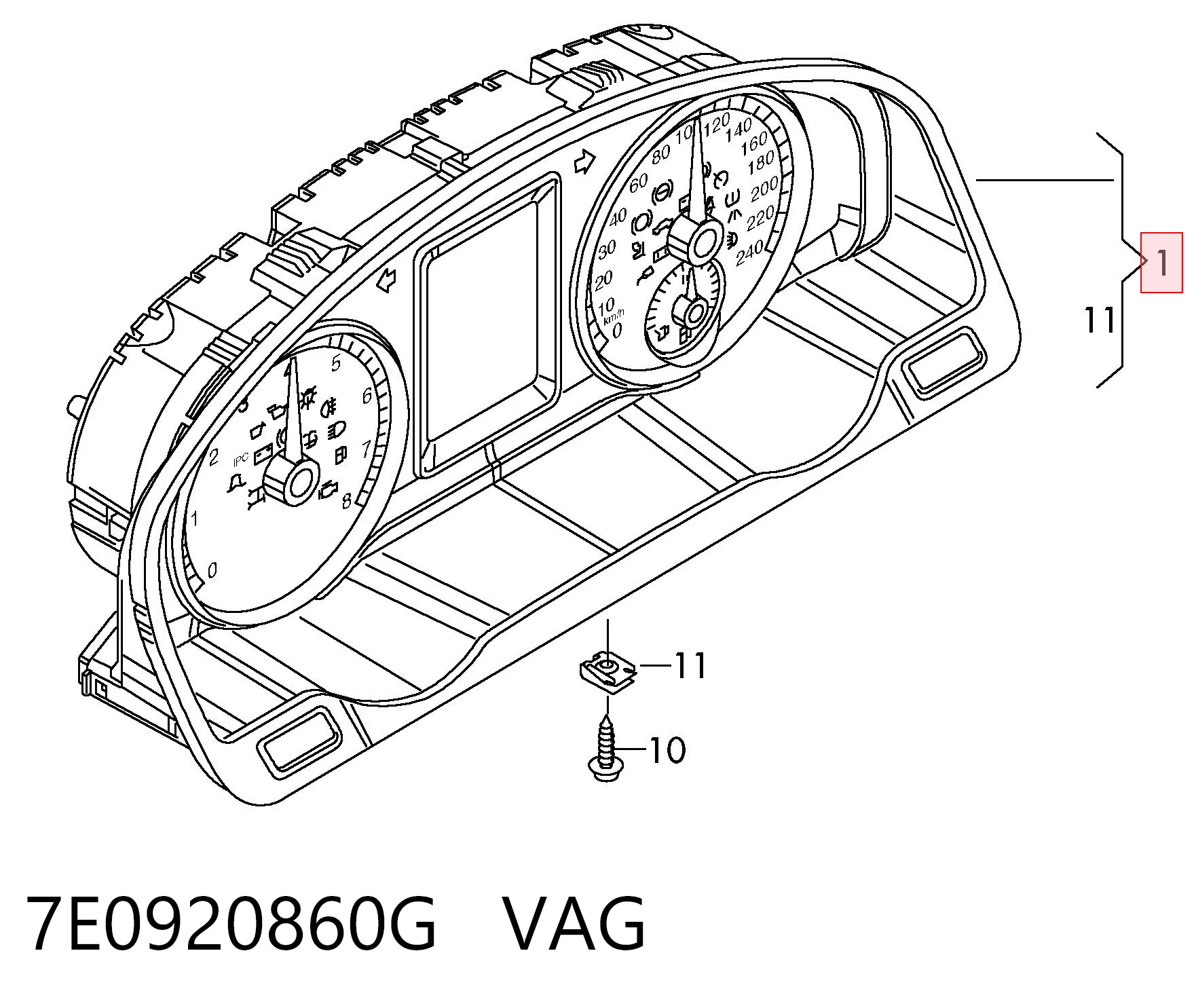 7E0920860G VAG Tablero de instrumentos