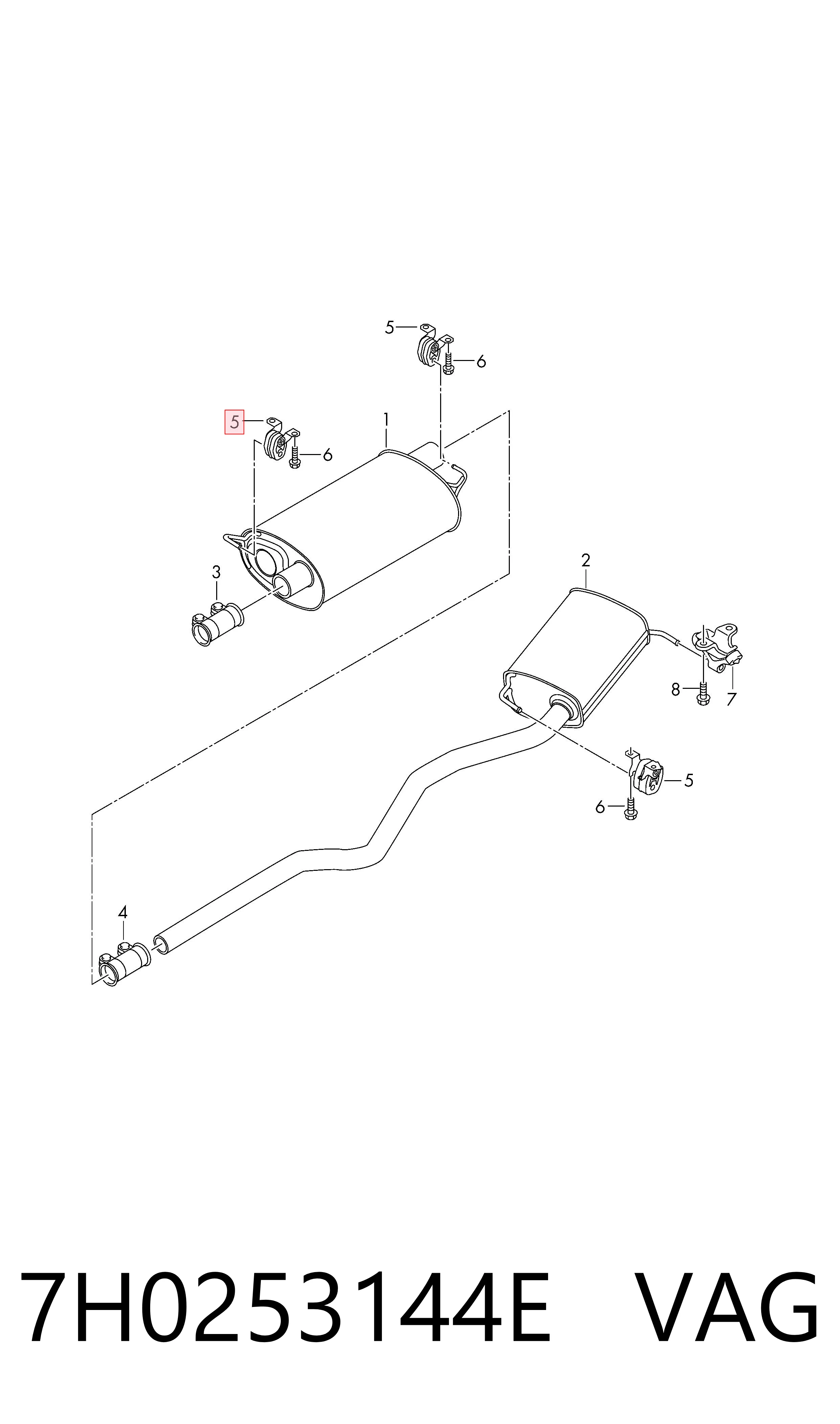 Comprar Soporte del silenciador Volkswagen Transporter  7HB, 7HJ, 7EB, 7EJ a bajo precio