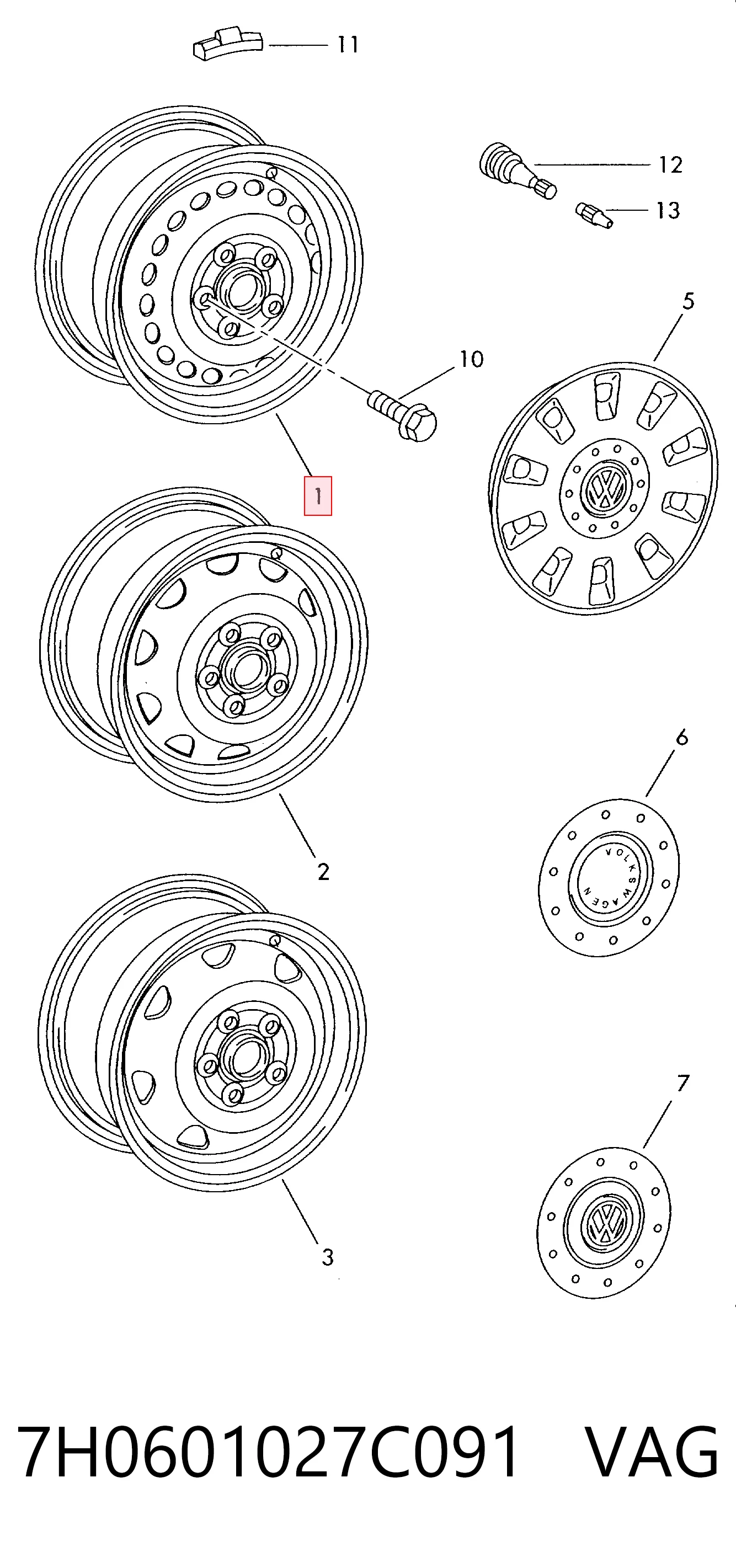 7H0601027C091 VAG