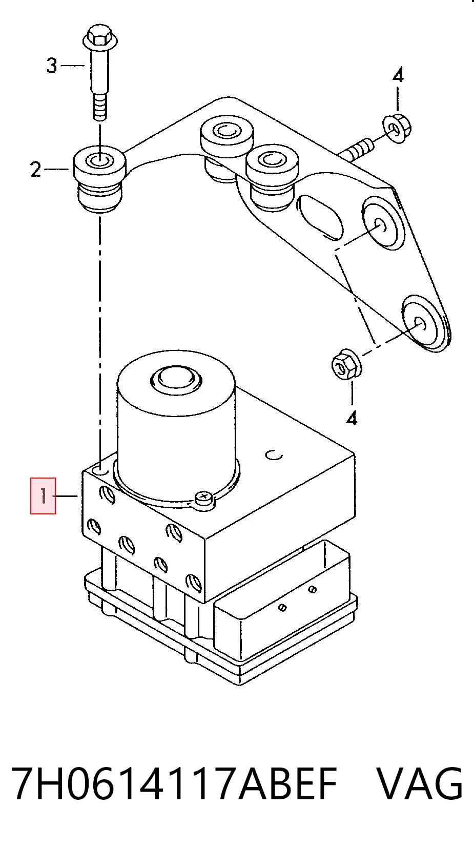 Módulo hidráulico de ABS 7H0614117ABEF VAG