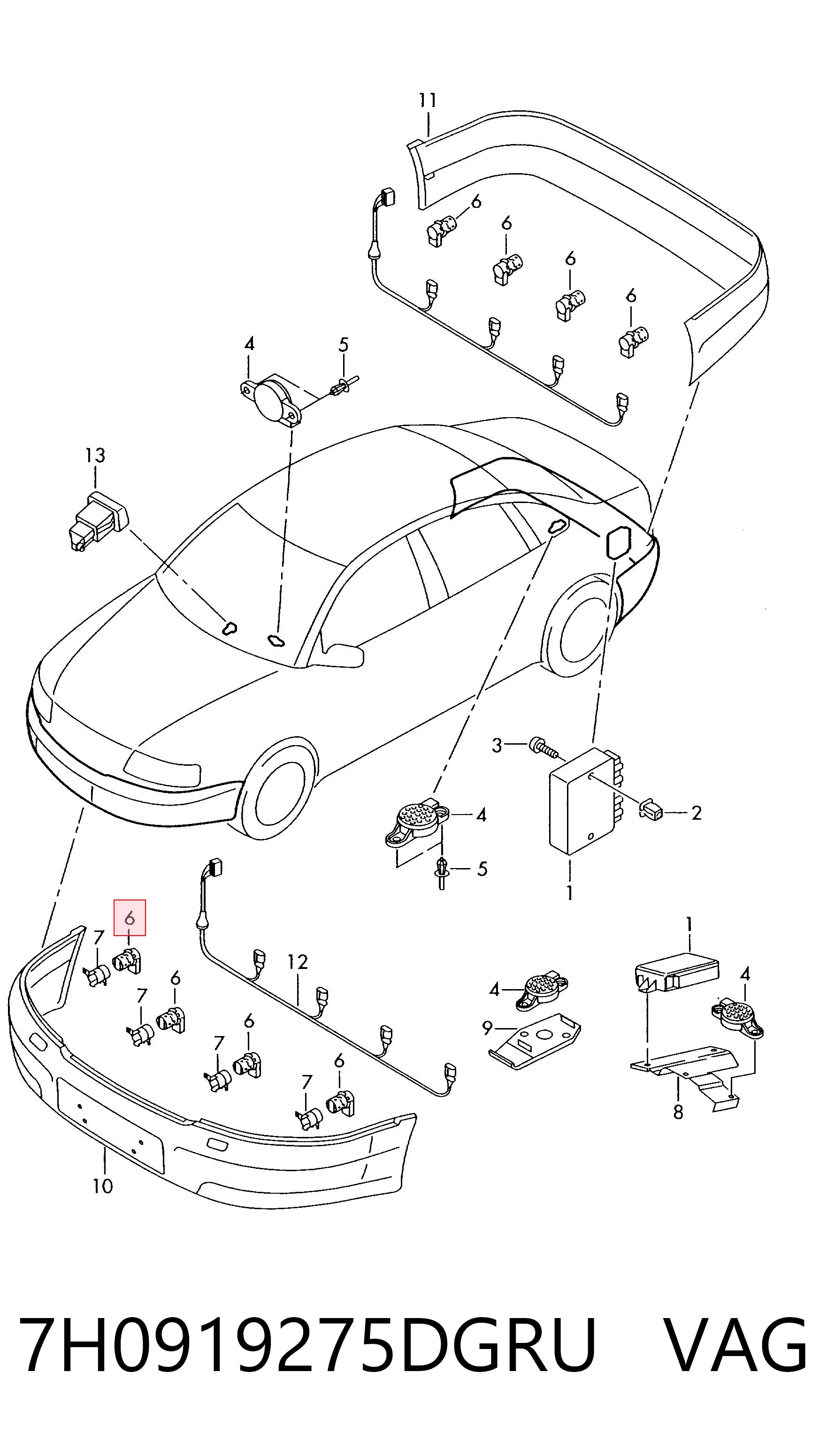 7H0919275DGRU VAG Packtronic Frontal Lateral