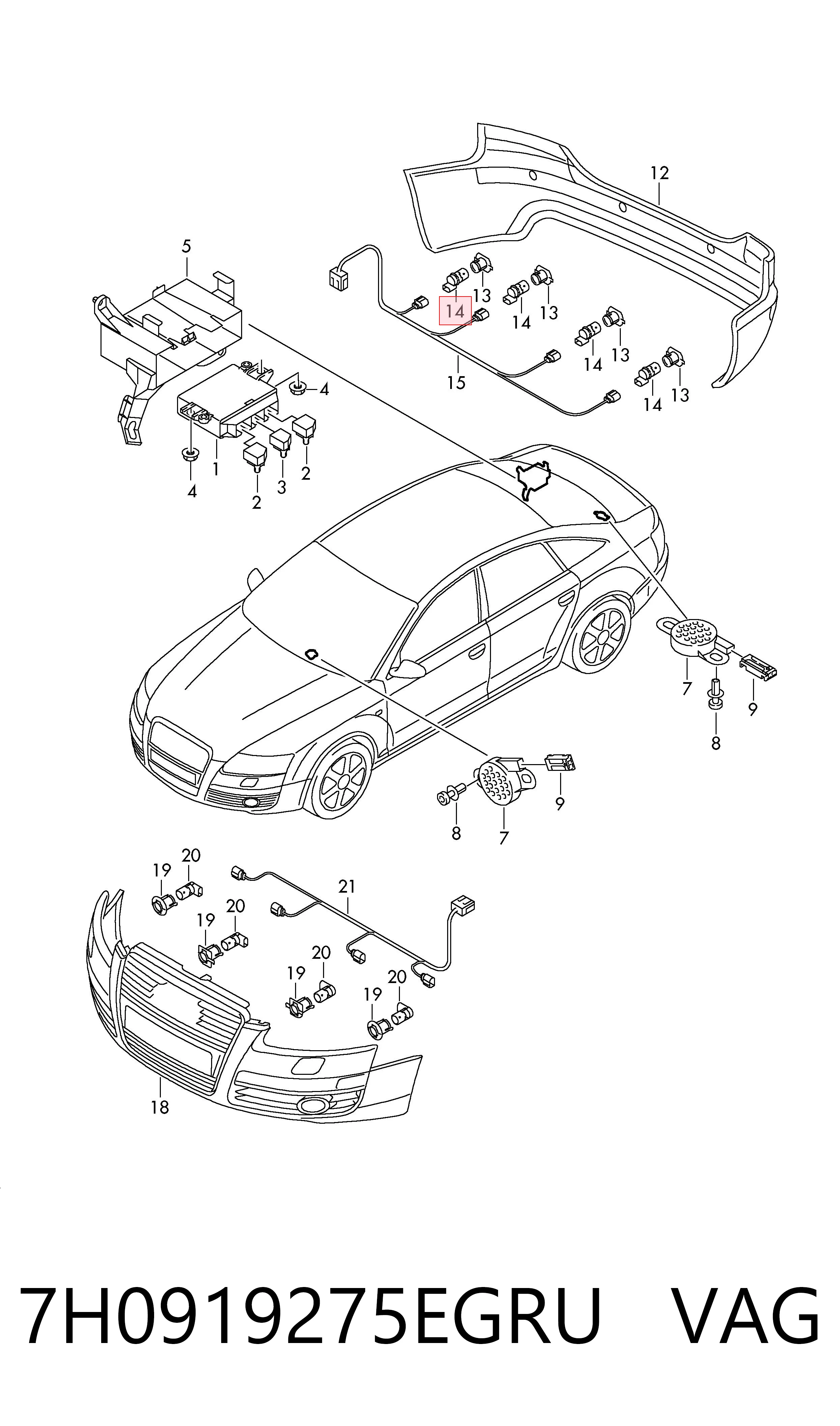Sensor de aparcamiento trasero VAG 7H0919275EGRU precio, desde 34,15 EUR