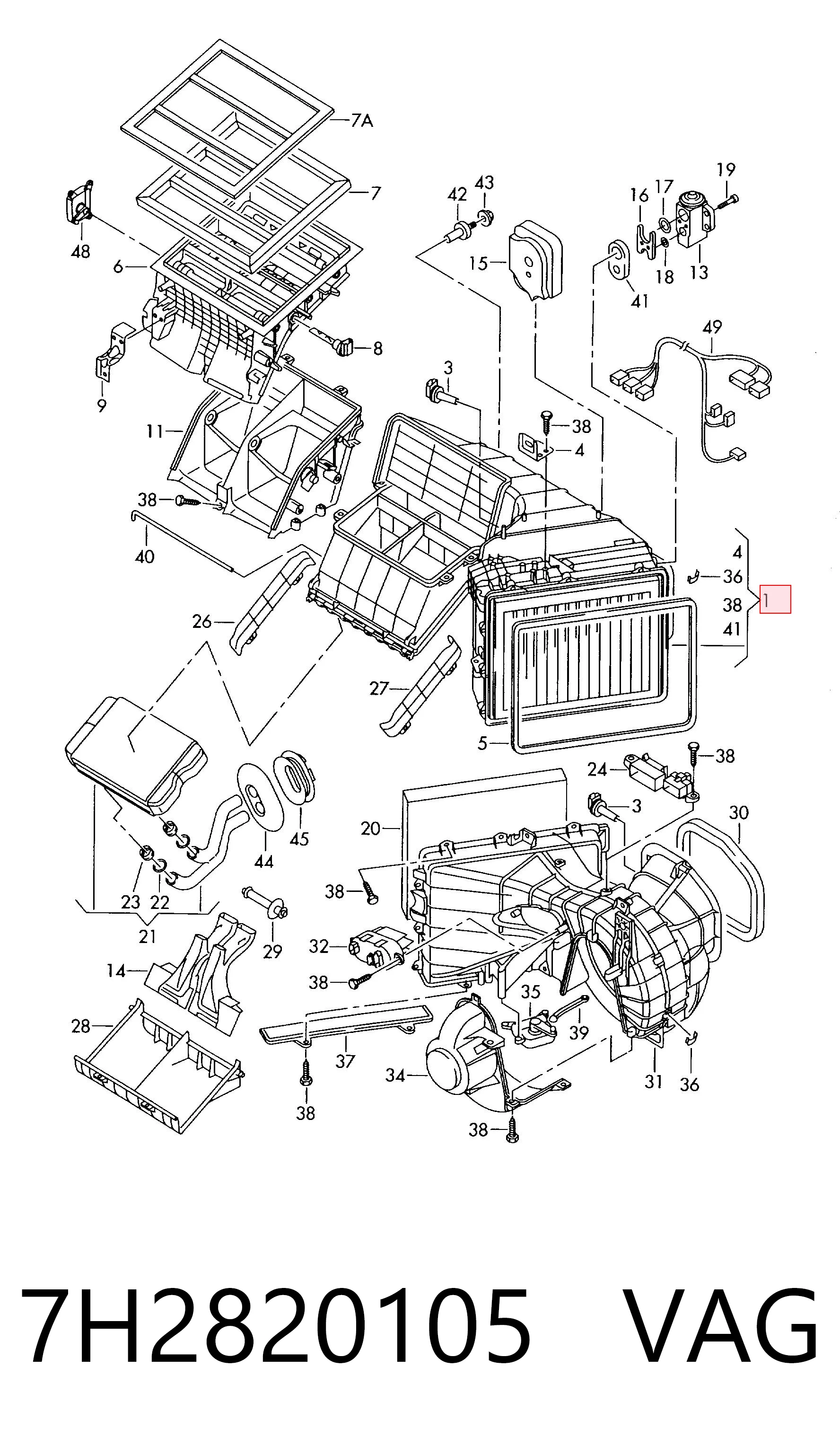 Comprar Evaporador de aire acondicionado Volkswagen Touareg I 7LA, 7L6, 7L7 a bajo precio