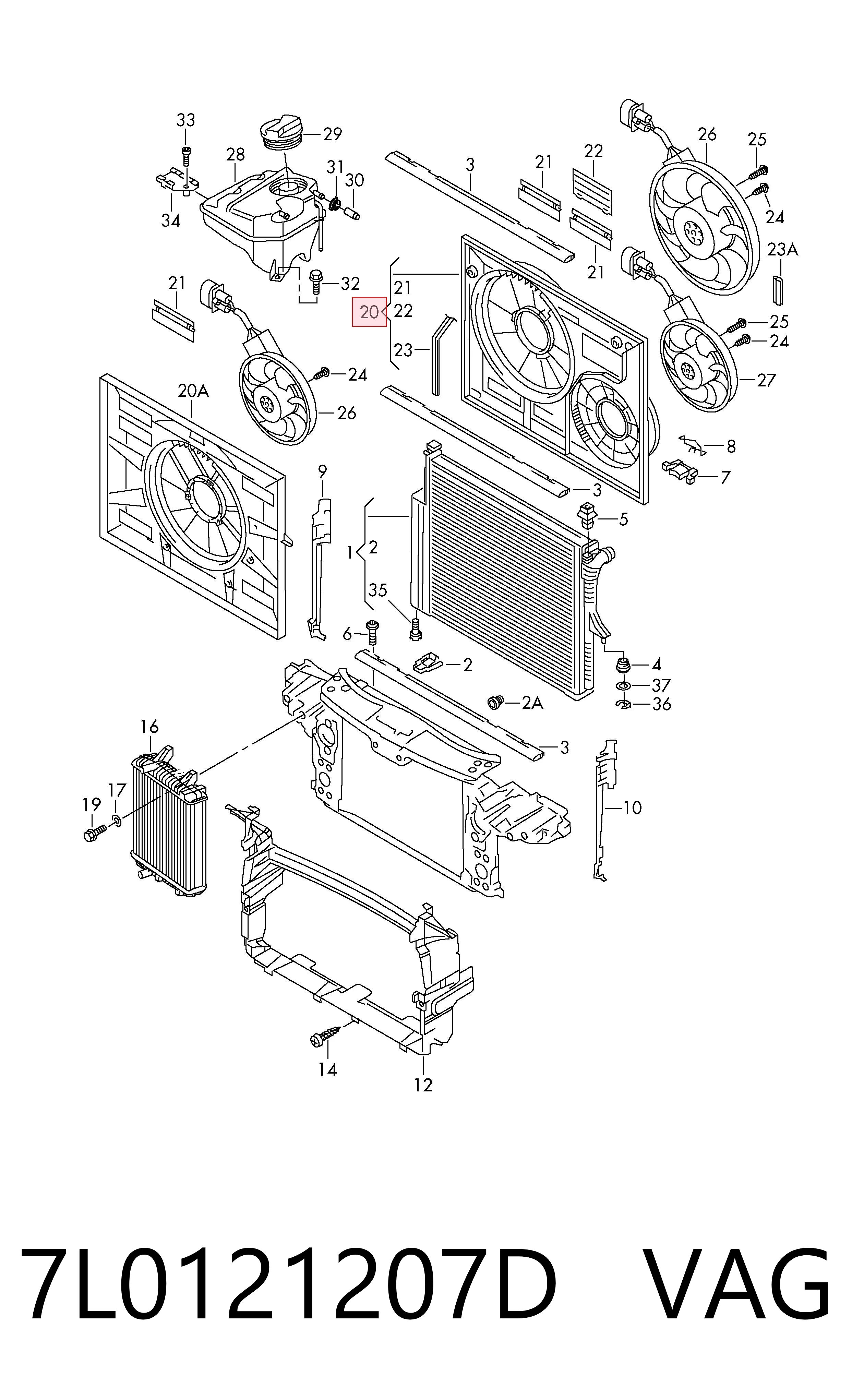 7L0121207D VAG Radiador