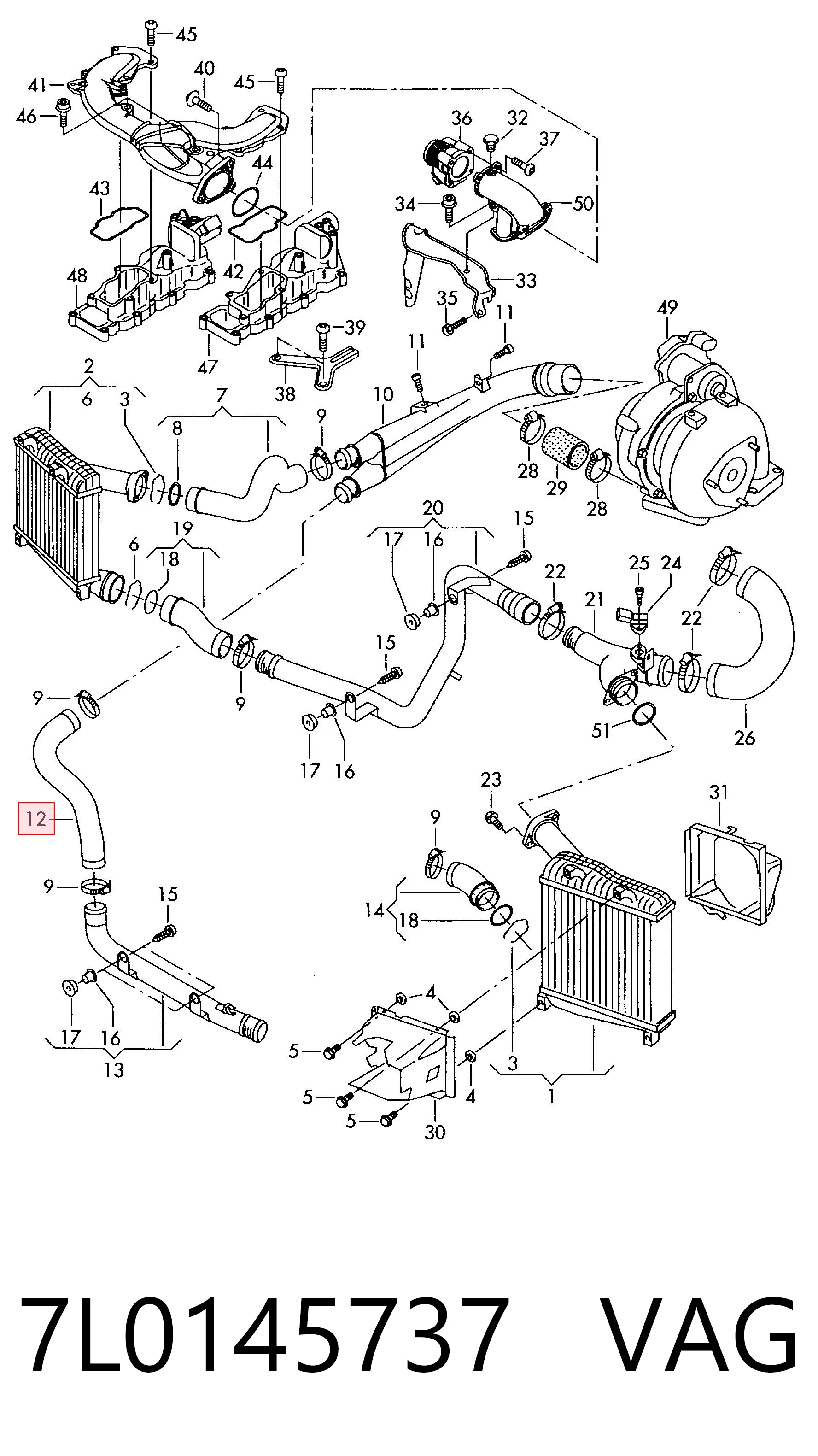 7L0145737 VAG Manguera del intercooler