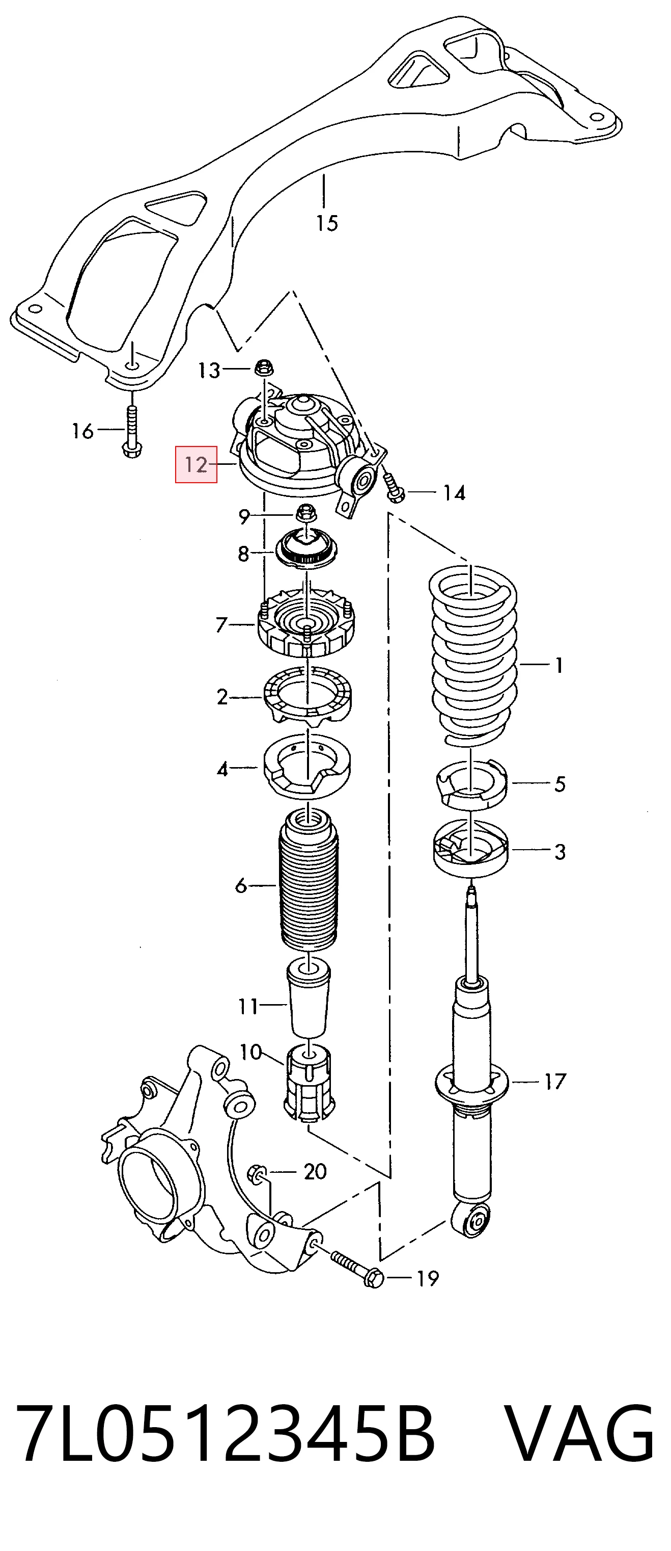 Soporte amortiguador trasero para Audi Q7  4LB