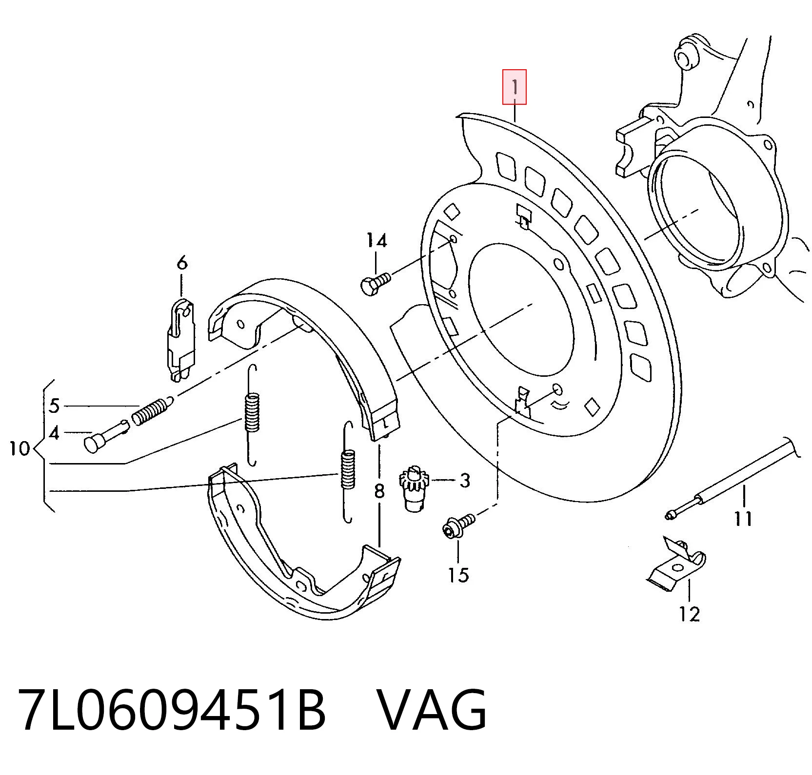 7L0609451B VAG Protector de disco de freno trasero izquierdo