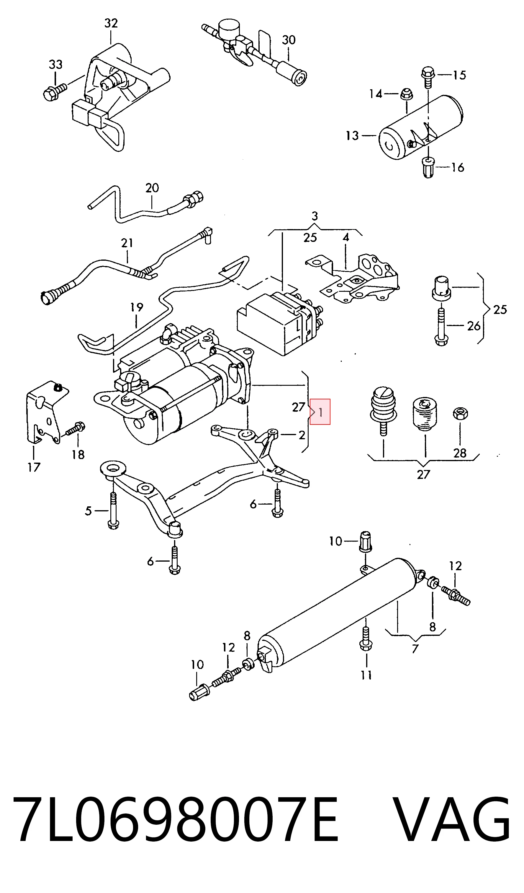 Compresor de suspensión neumática VAG 7L0698007E precio, desde 333,71 EUR