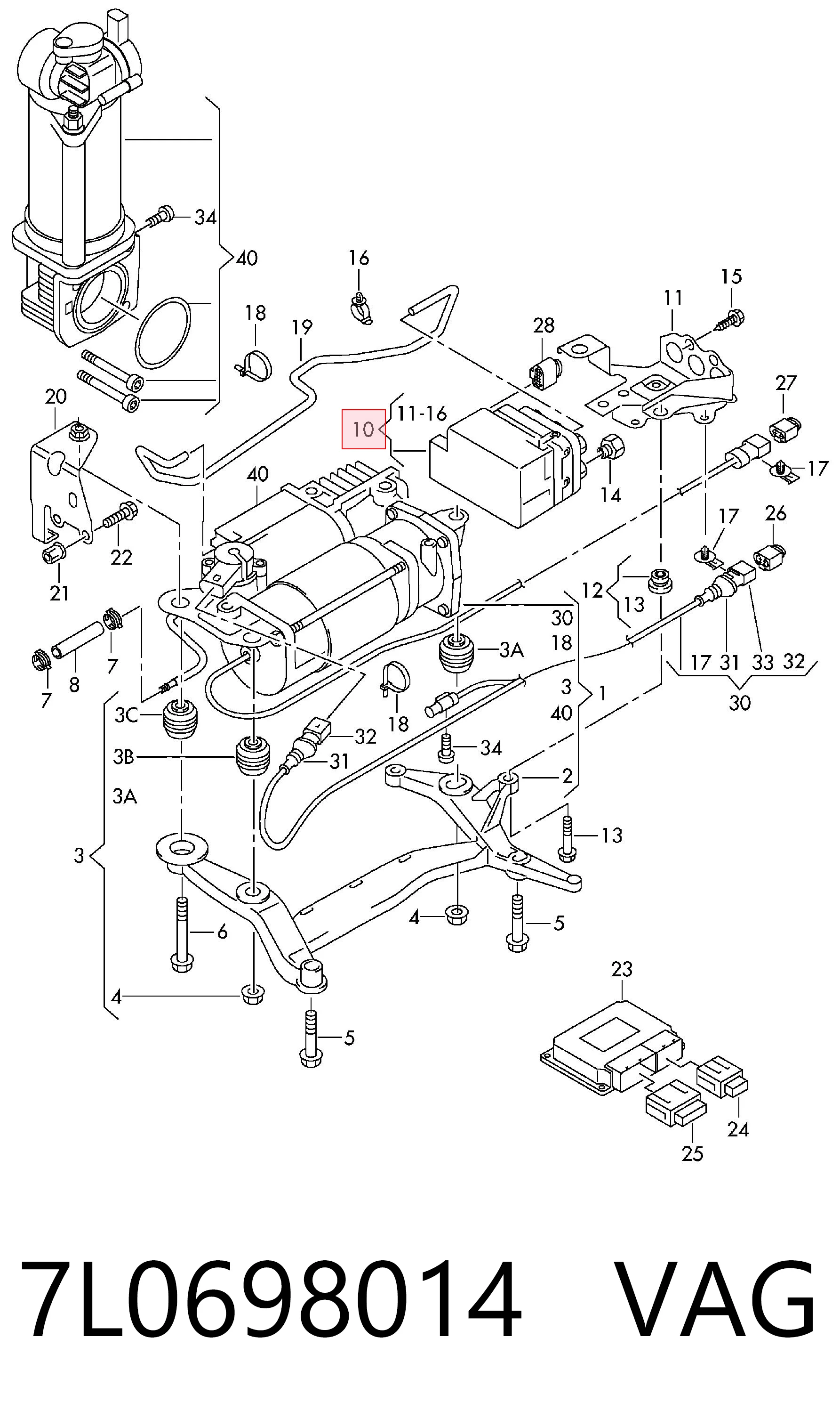 Bloque de válvulas de suspensión regulable VAG 7L0698014 precio, desde 142,08 EUR