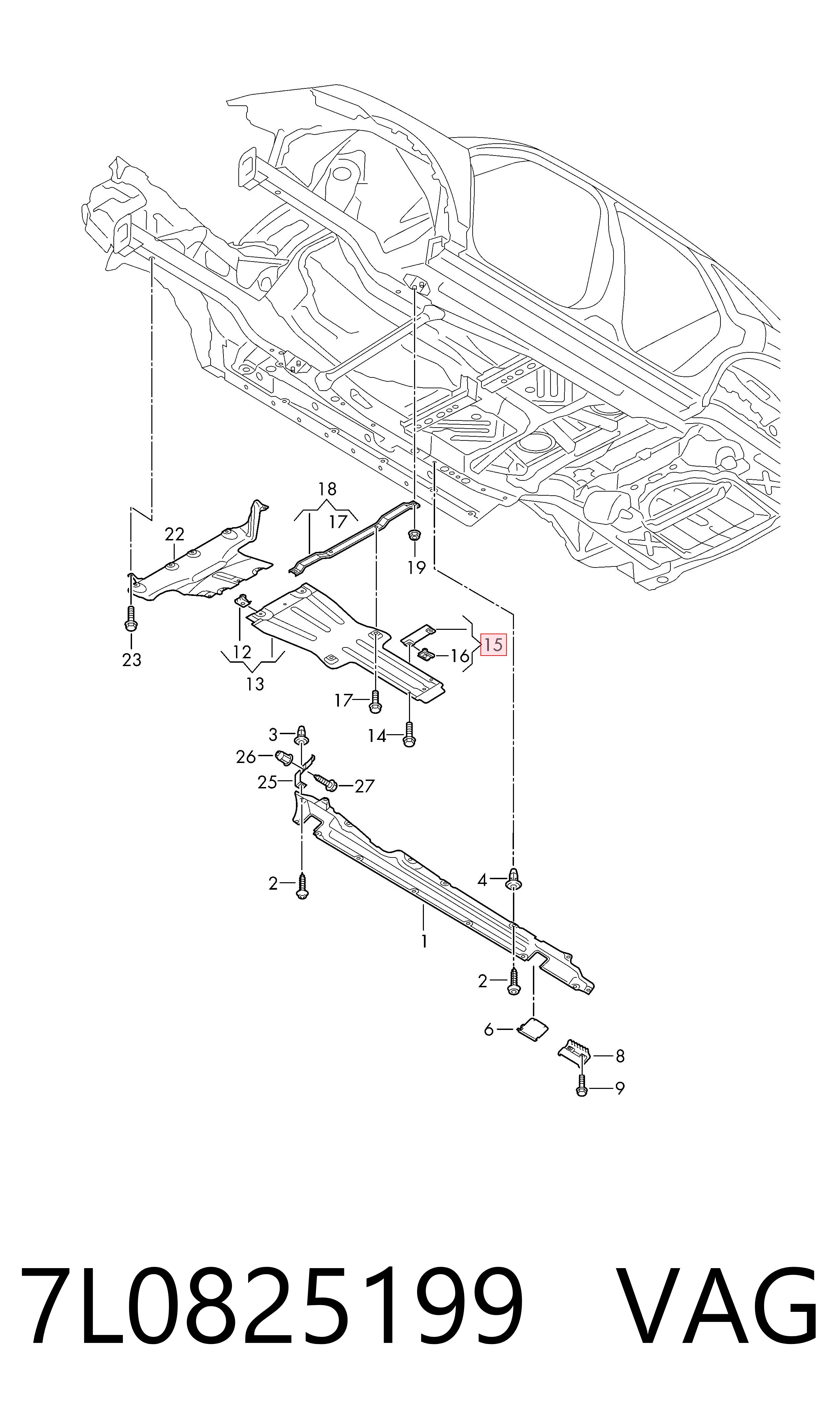 7L0825199 VAG Soporte de protección del motor